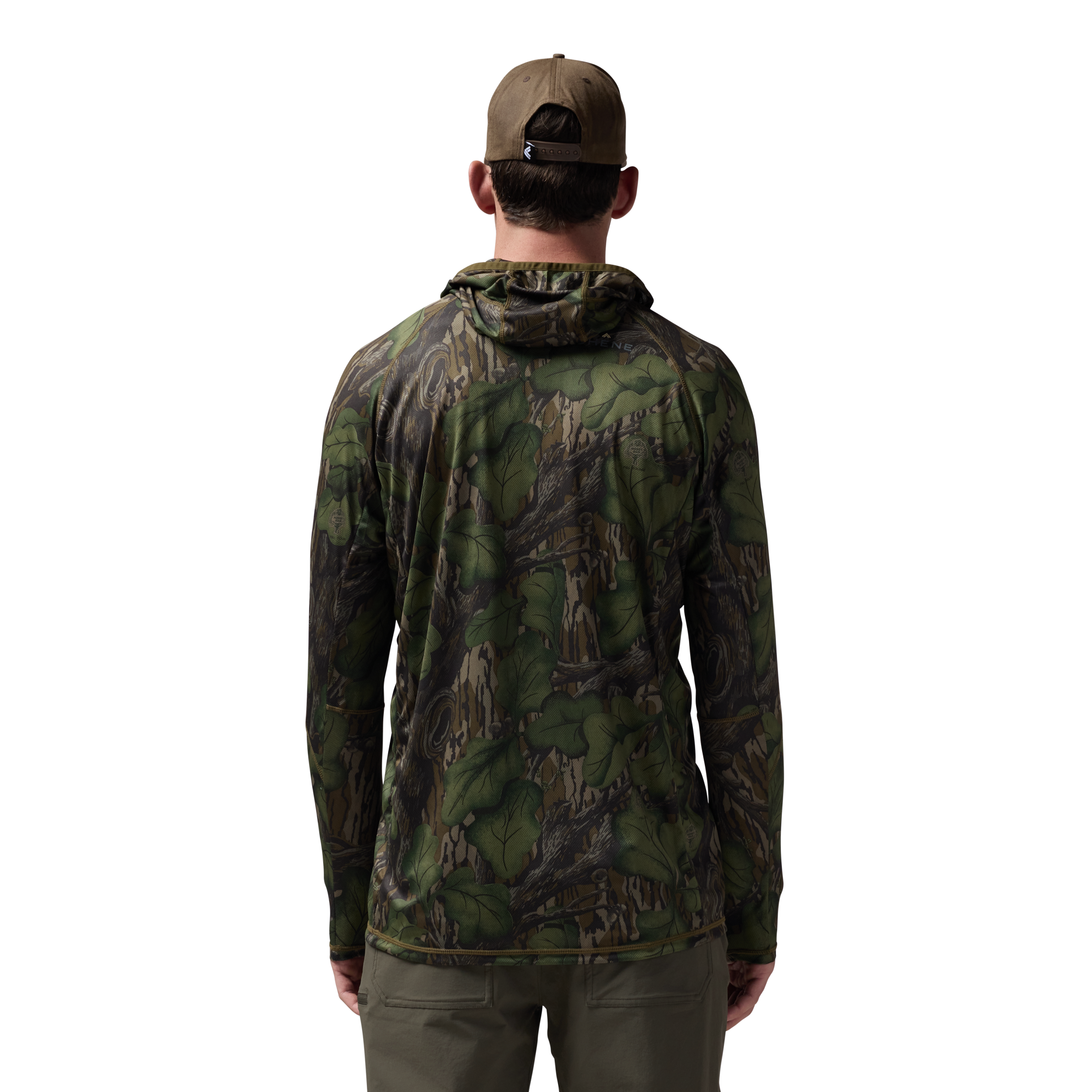 Vale 105 Synthetic Hoodie in Mossy Oak Full Foliage, on model #mossy_oak_full_foliage