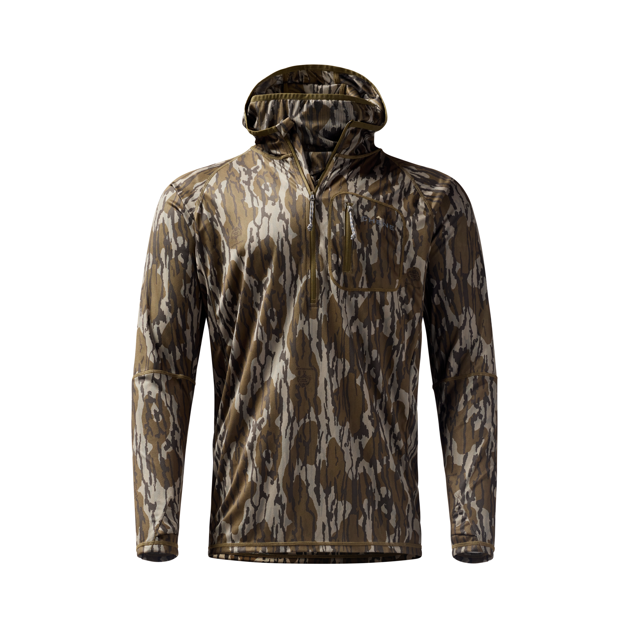 Vale 105 Synthetic Hoodie in Mossy Oak Original Bottomland, front view #mossy_oak_original_bottomland