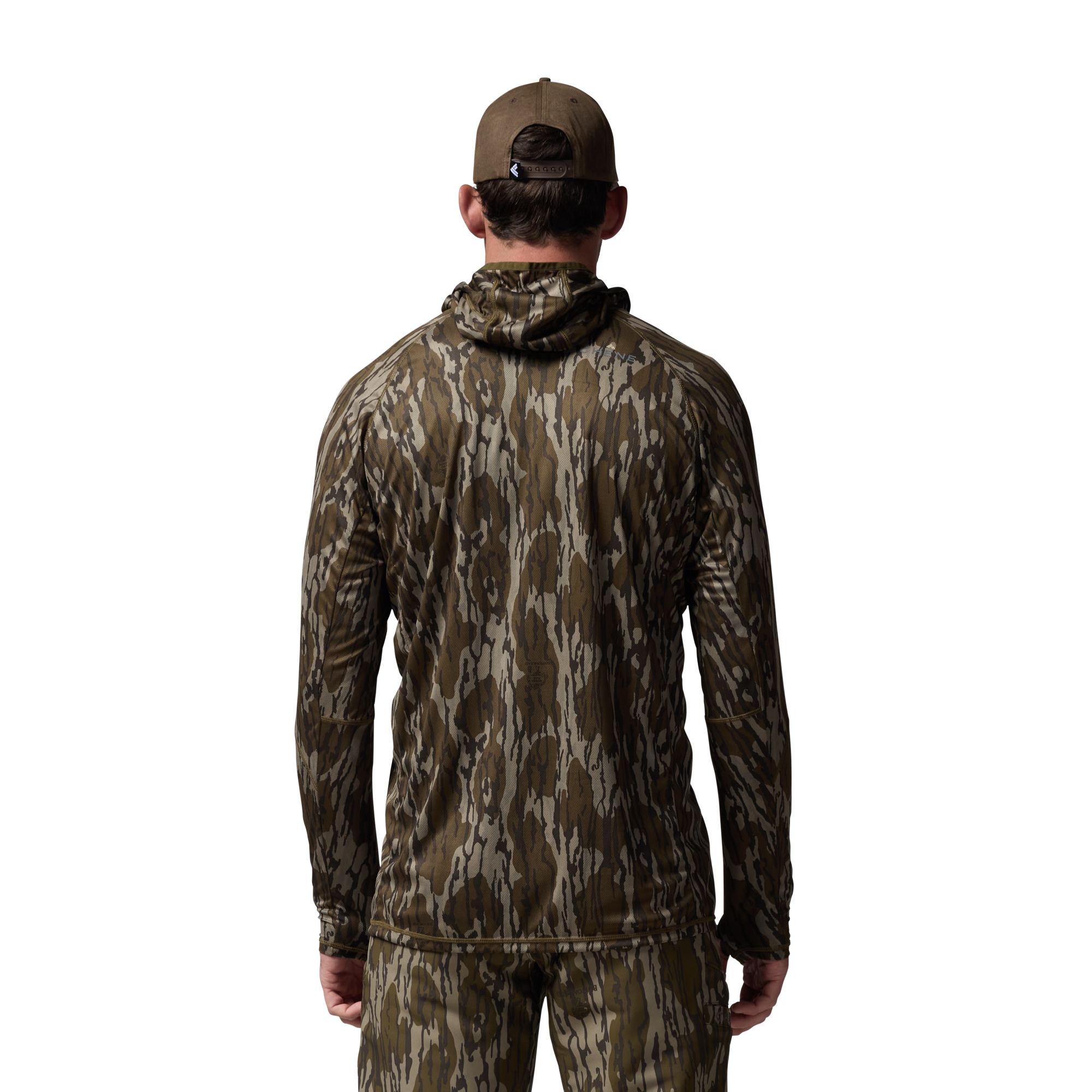 Vale 105 Synthetic Hoodie in Mossy Oak Original Bottomland, on model #mossy_oak_original_bottomland