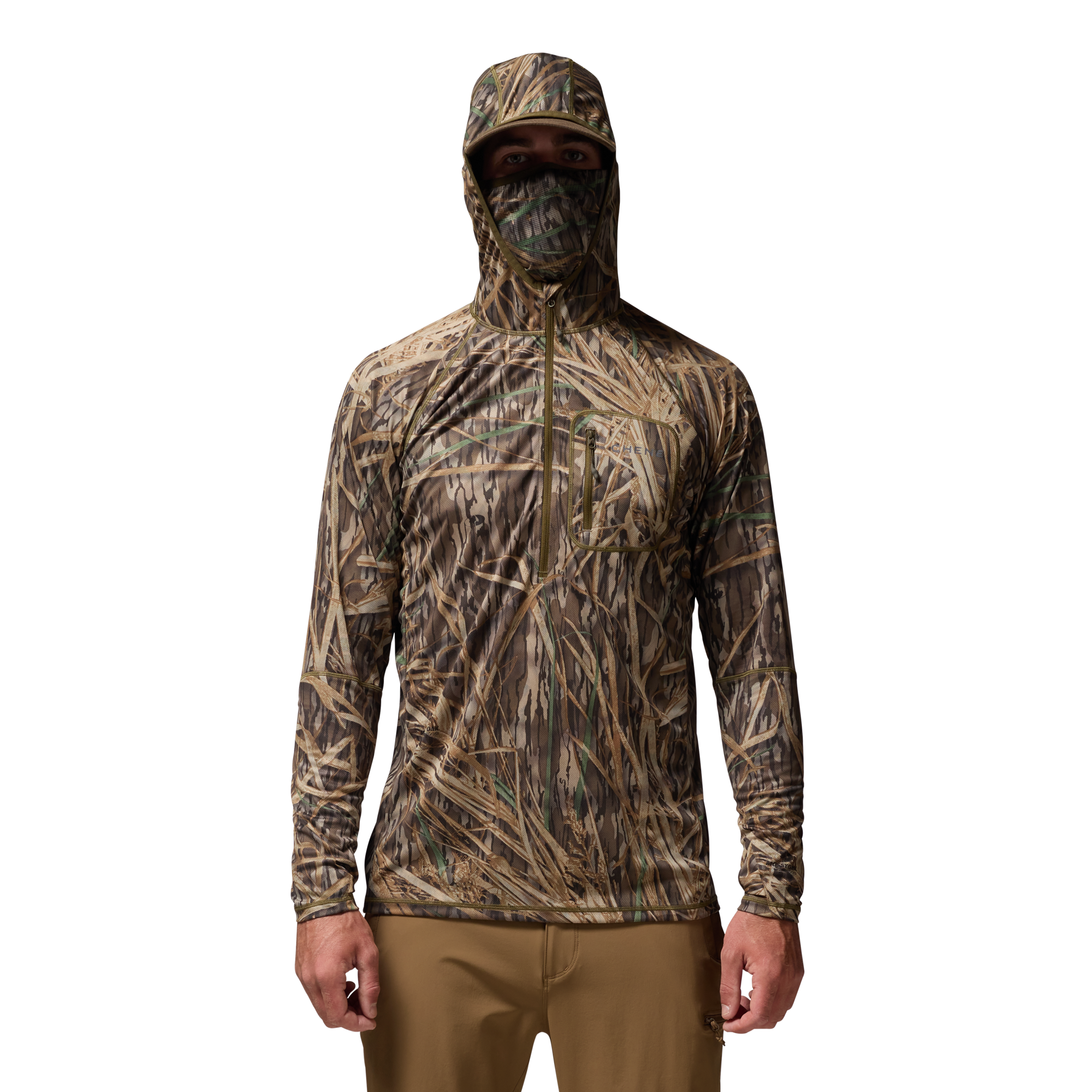 Vale 105 Synthetic Hoodie in Mossy Oak Original Shadow Grass, on model #mossy_oak_original_shadow_grass
