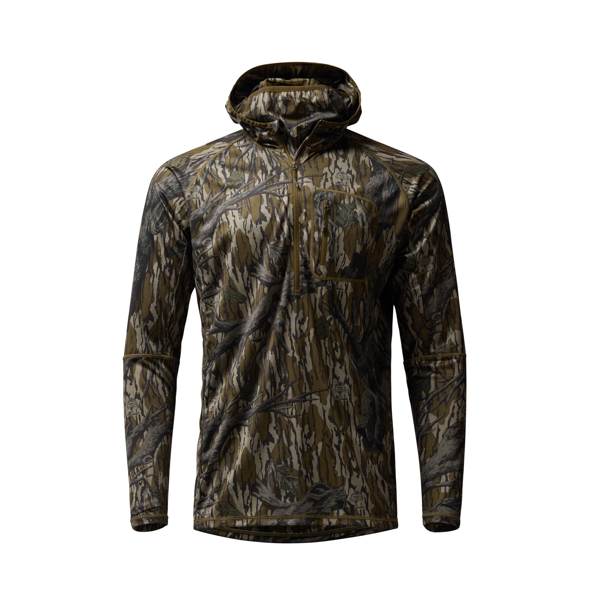 Vale 105 Synthetic Hoodie in Mossy Oak Original Treestand, front view #mossy_oak_original_treestand