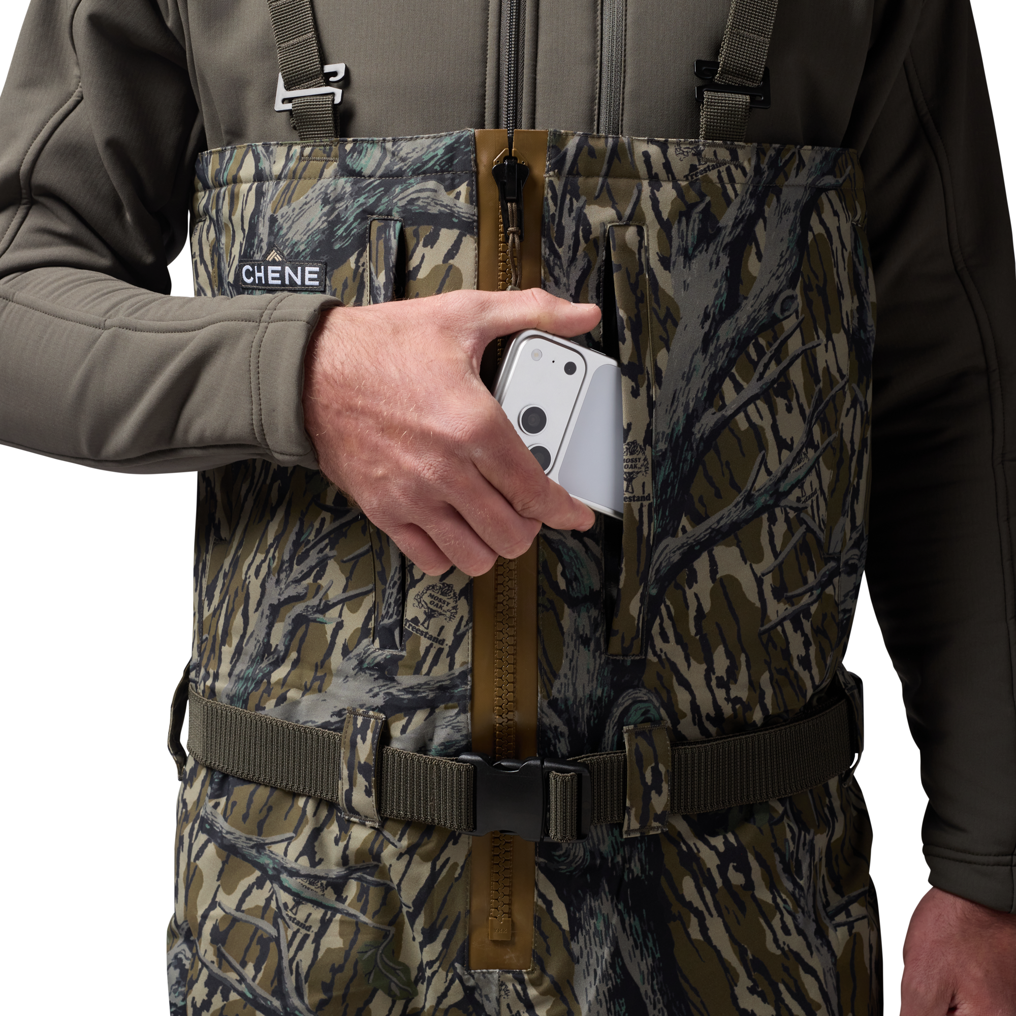 Mossy Oak Original Treestand 2S Wader in Mossy Oak Original Treestand, on model #mossy_oak_original_treestand