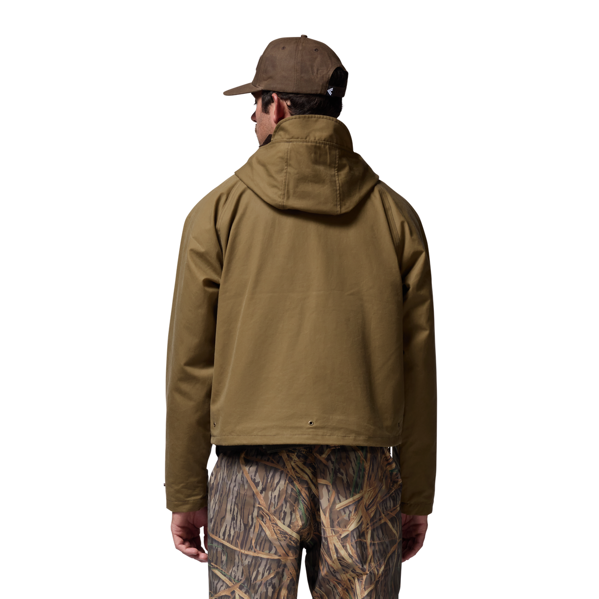 Founders' Reserve Waxed Wading Jacket in Field Khaki, on model #field_khaki
