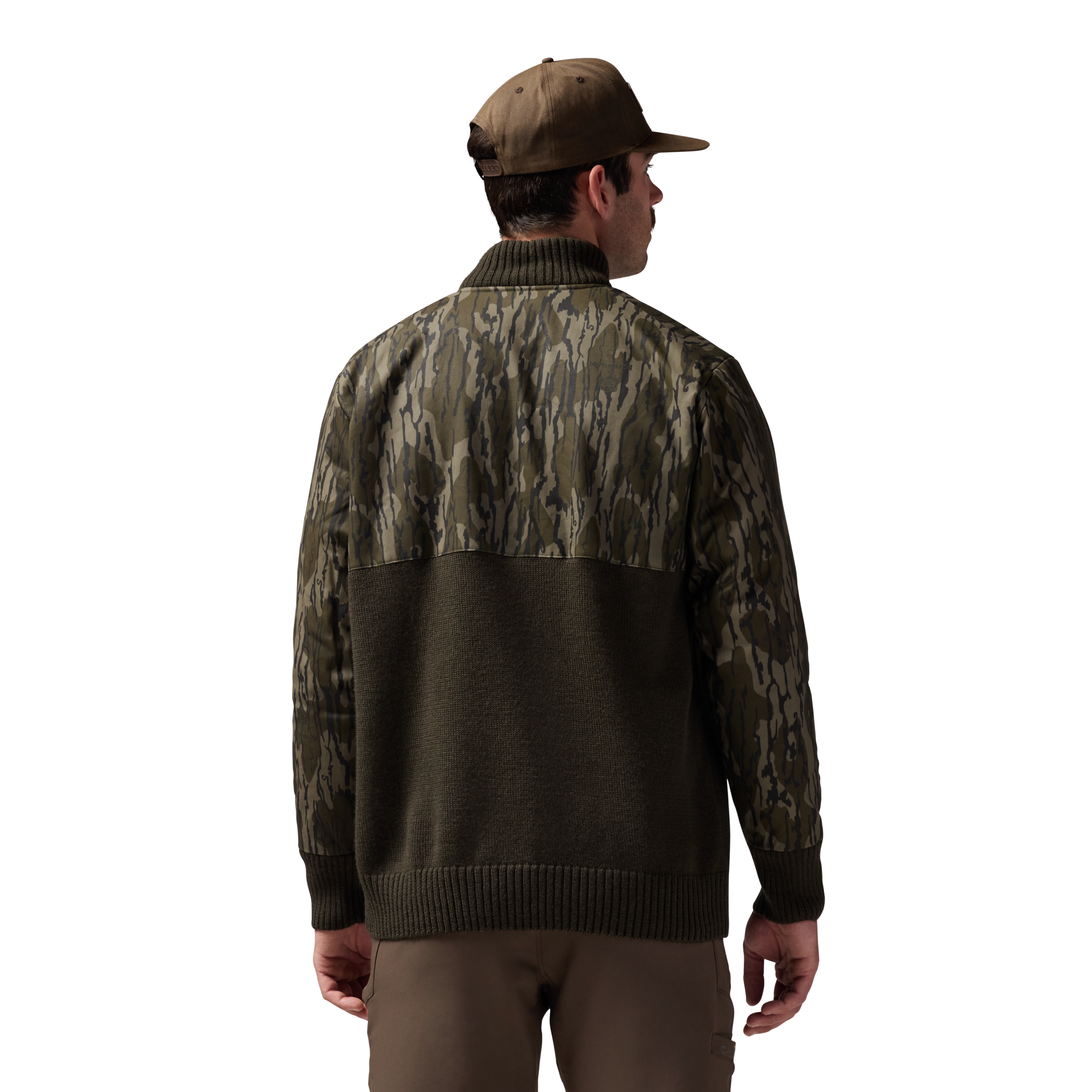Waxed Canvas Sweater in Mossy Oak Original Bottomland, on model #mossy_oak_original_bottomland