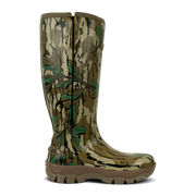 a camouflage boot with a black background