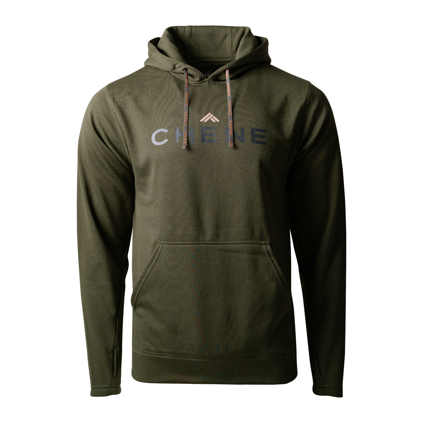 a green sweatshirt with a black background