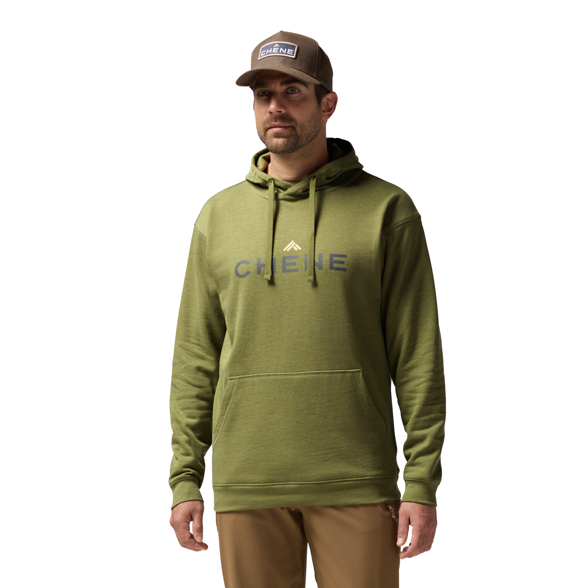 Leisure Hoodie in Heather Green, on model #heather_green