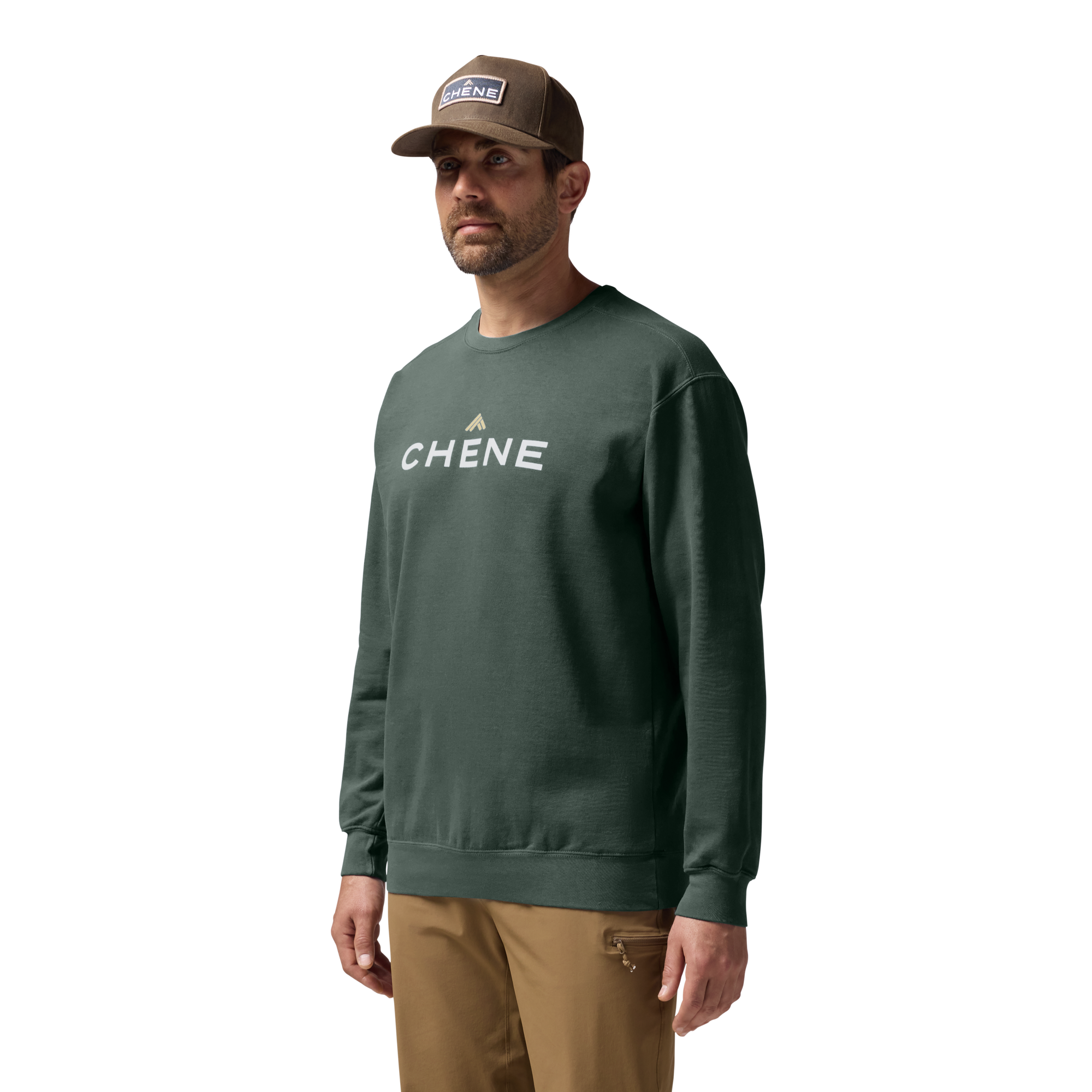 Comfort Colors Sweatshirt in Blue Spruce, on model #blue_spruce
