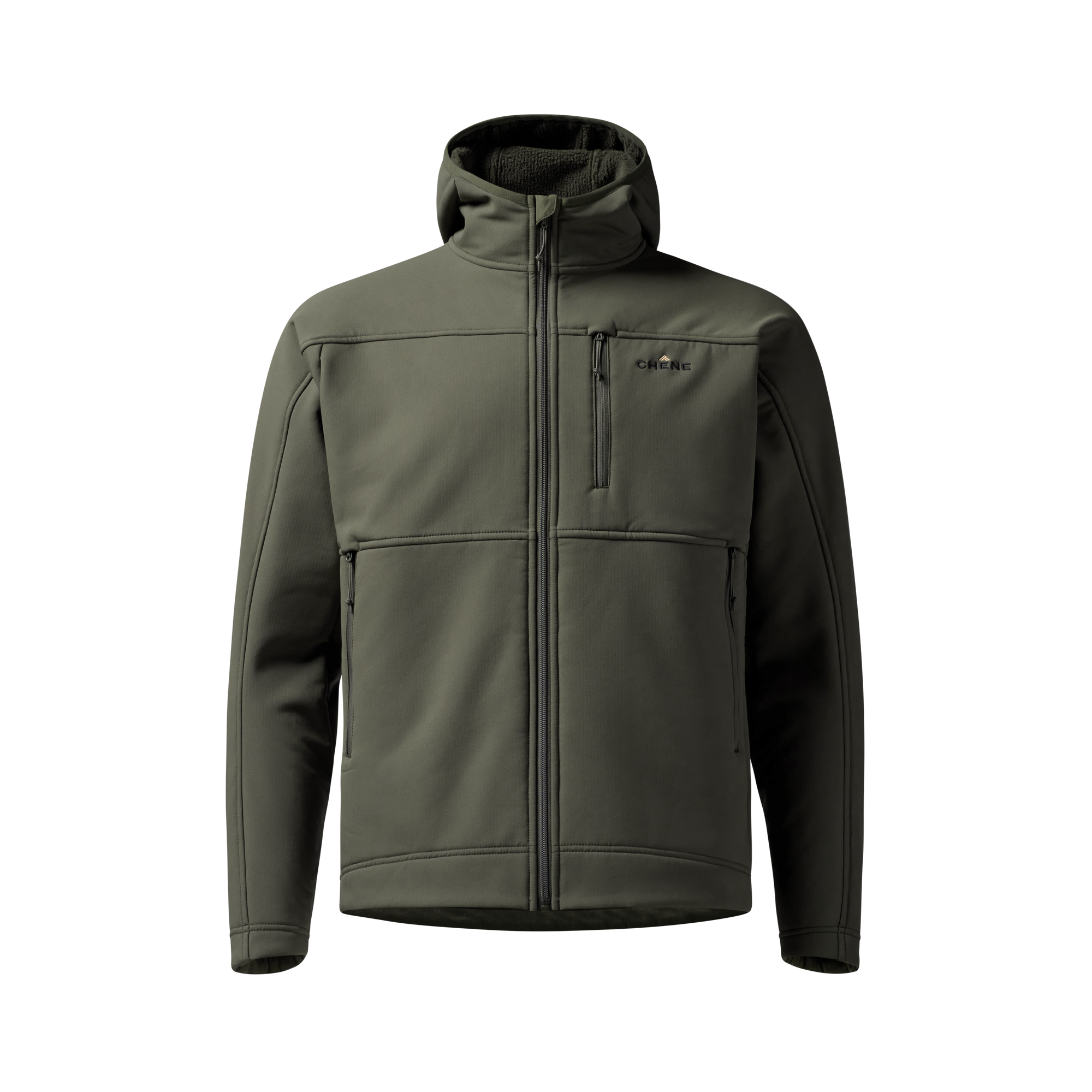 Forty Series Hooded Jacket in Cypress, front view #cypress