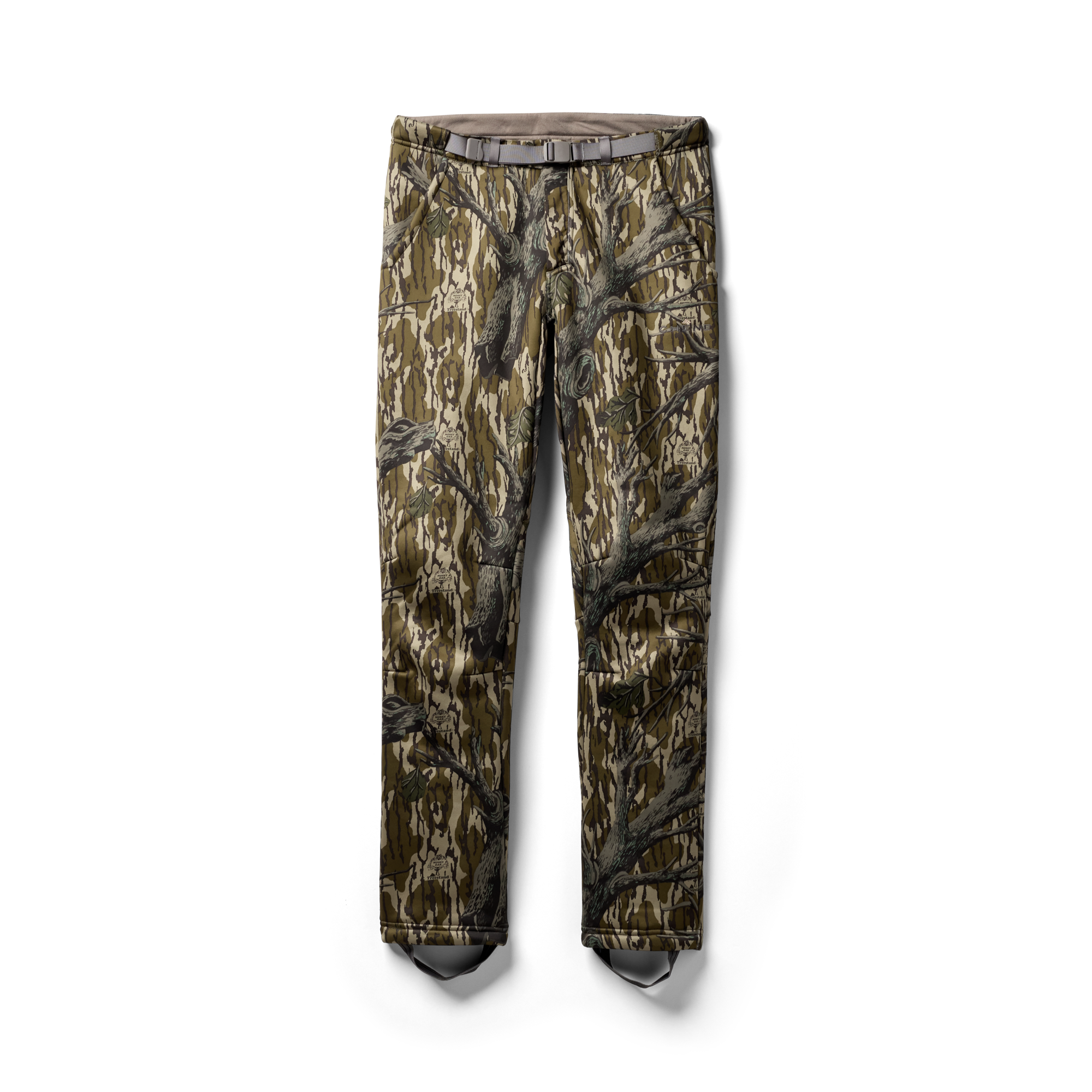 Sherpa Fleece Wader Pant in Mossy Oak Original Treestand, flat lay #mossy_oak_original_treestand