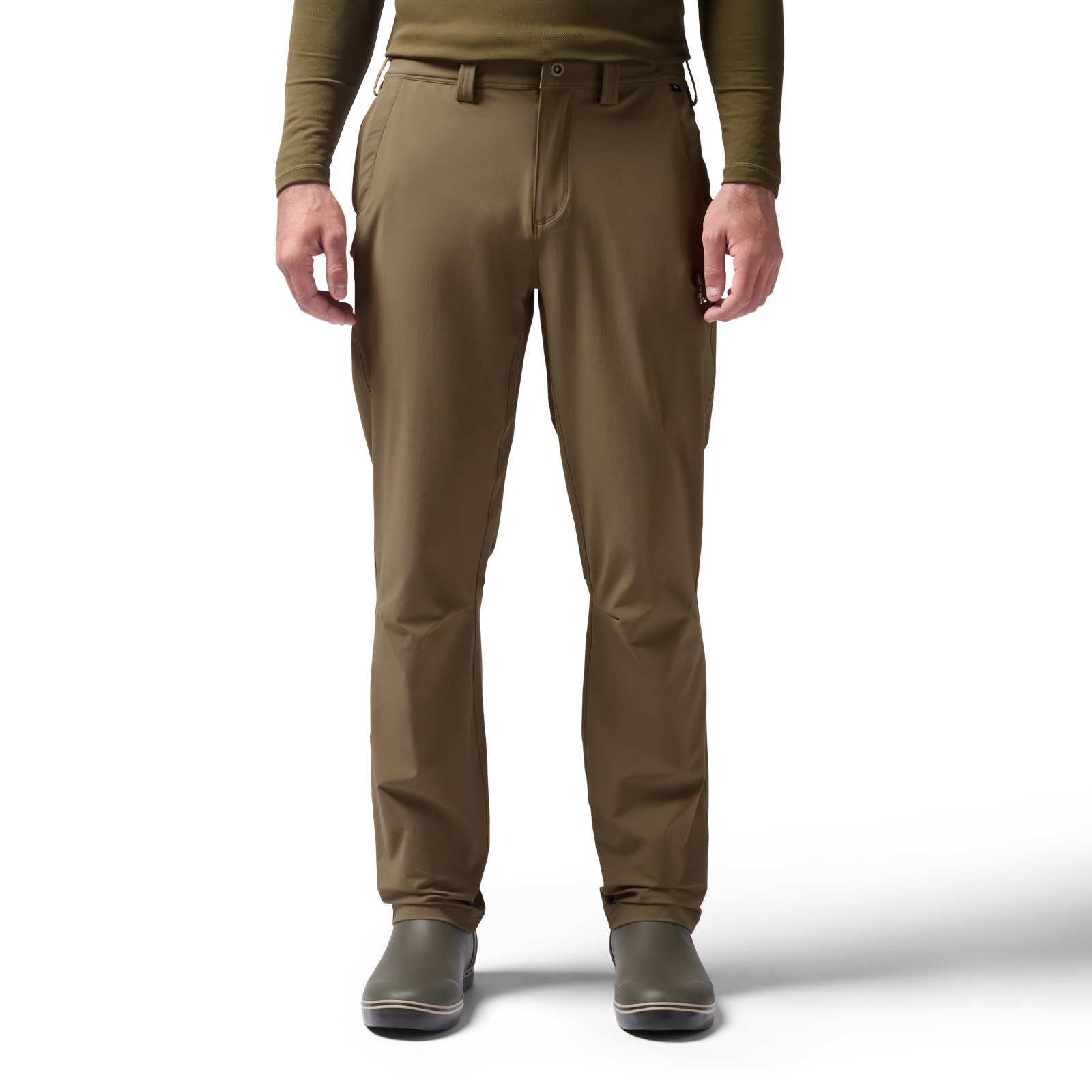 Front on-model view of Scout Pant in field khaki. #field_khaki