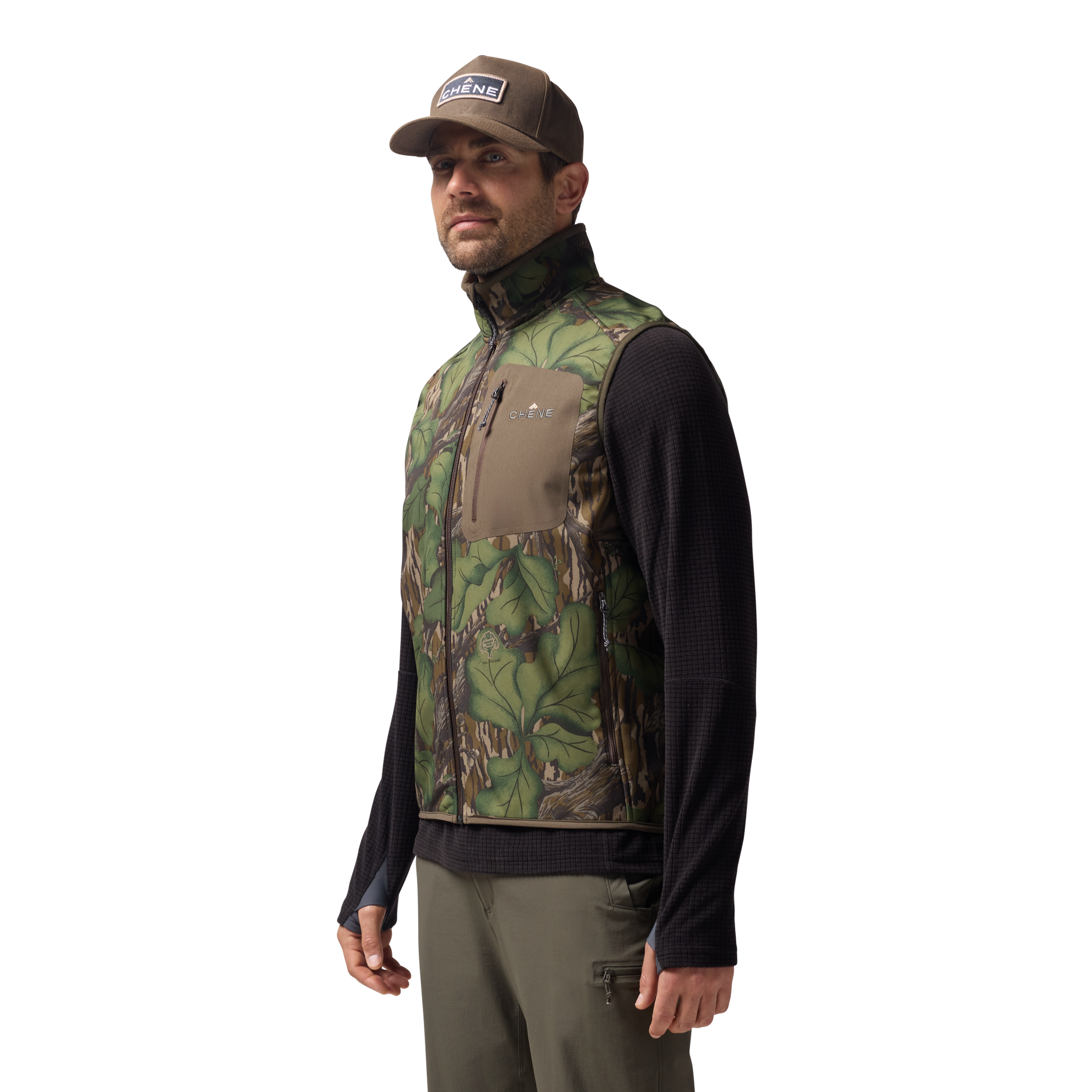 Scout Vest in Mossy Oak Full Foliage, on model #mossy_oak_full_foliage