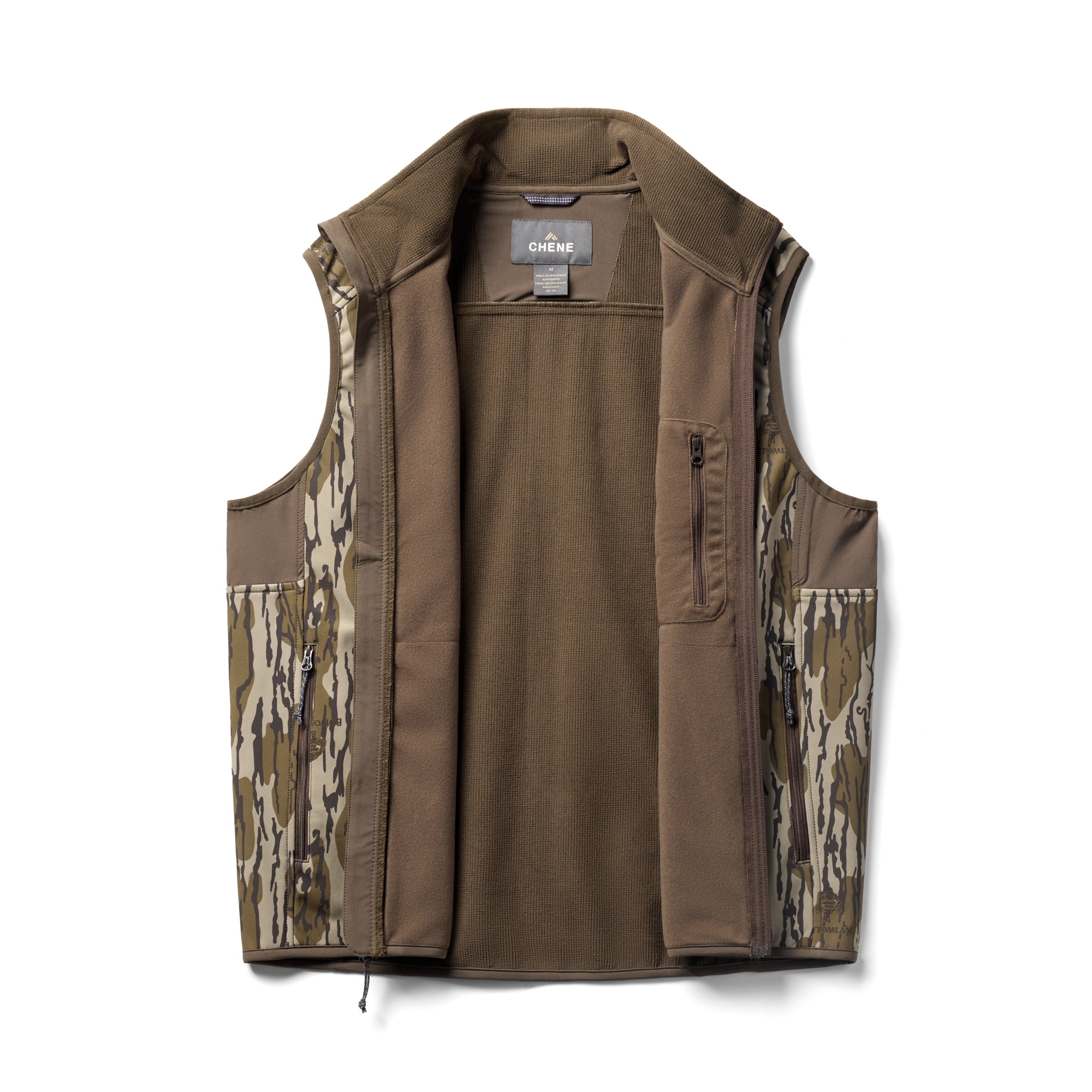 Scout Vest in Mossy Oak Original Bottomland, flat lay #mossy_oak_original_bottomland