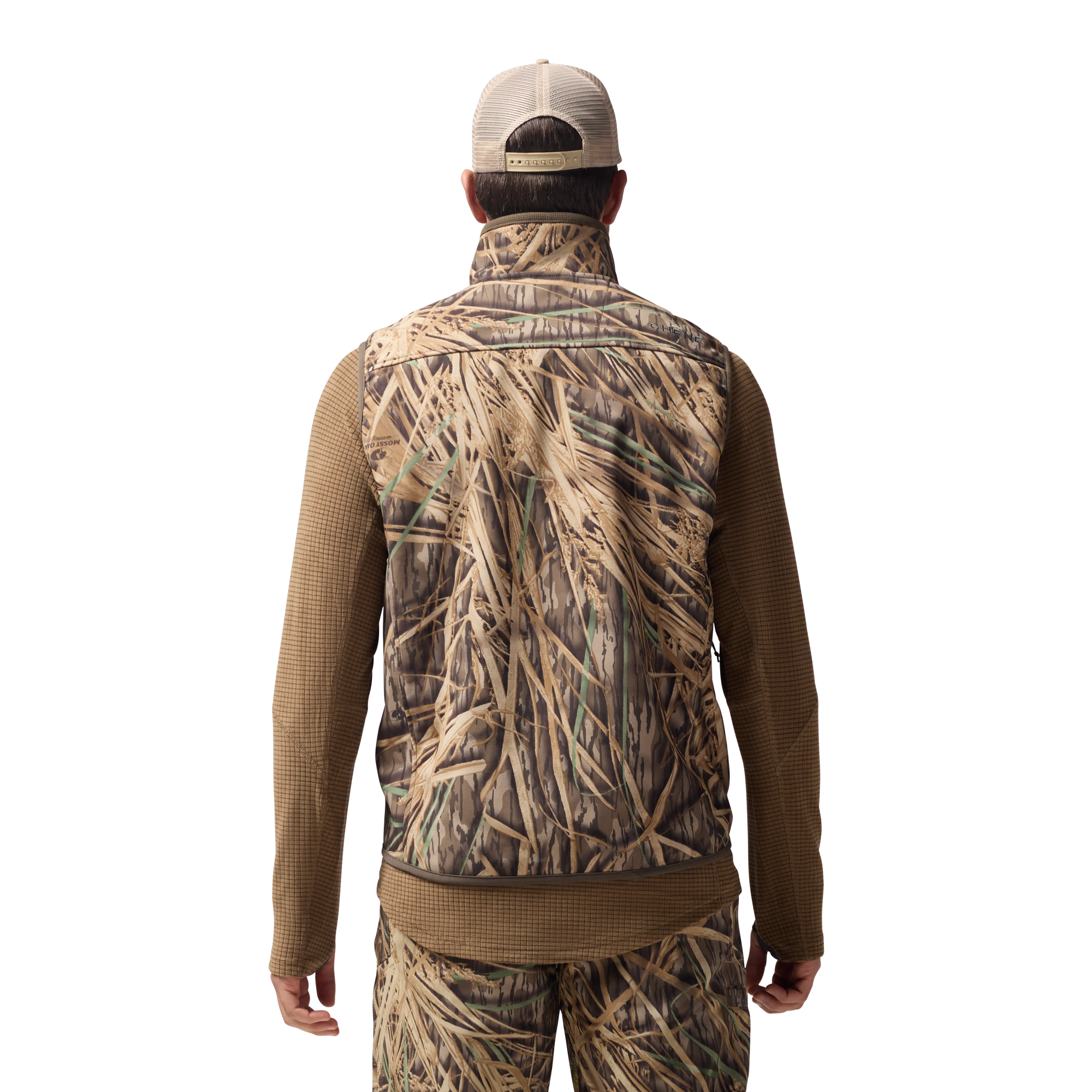 Scout Vest in Mossy Oak Original Shadow Grass, on model #mossy_oak_original_shadow_grass