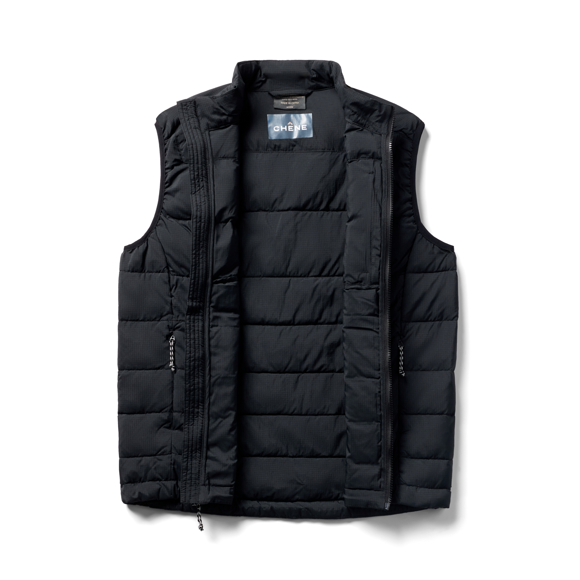 Flyweigh Vest in Black, flat lay #black