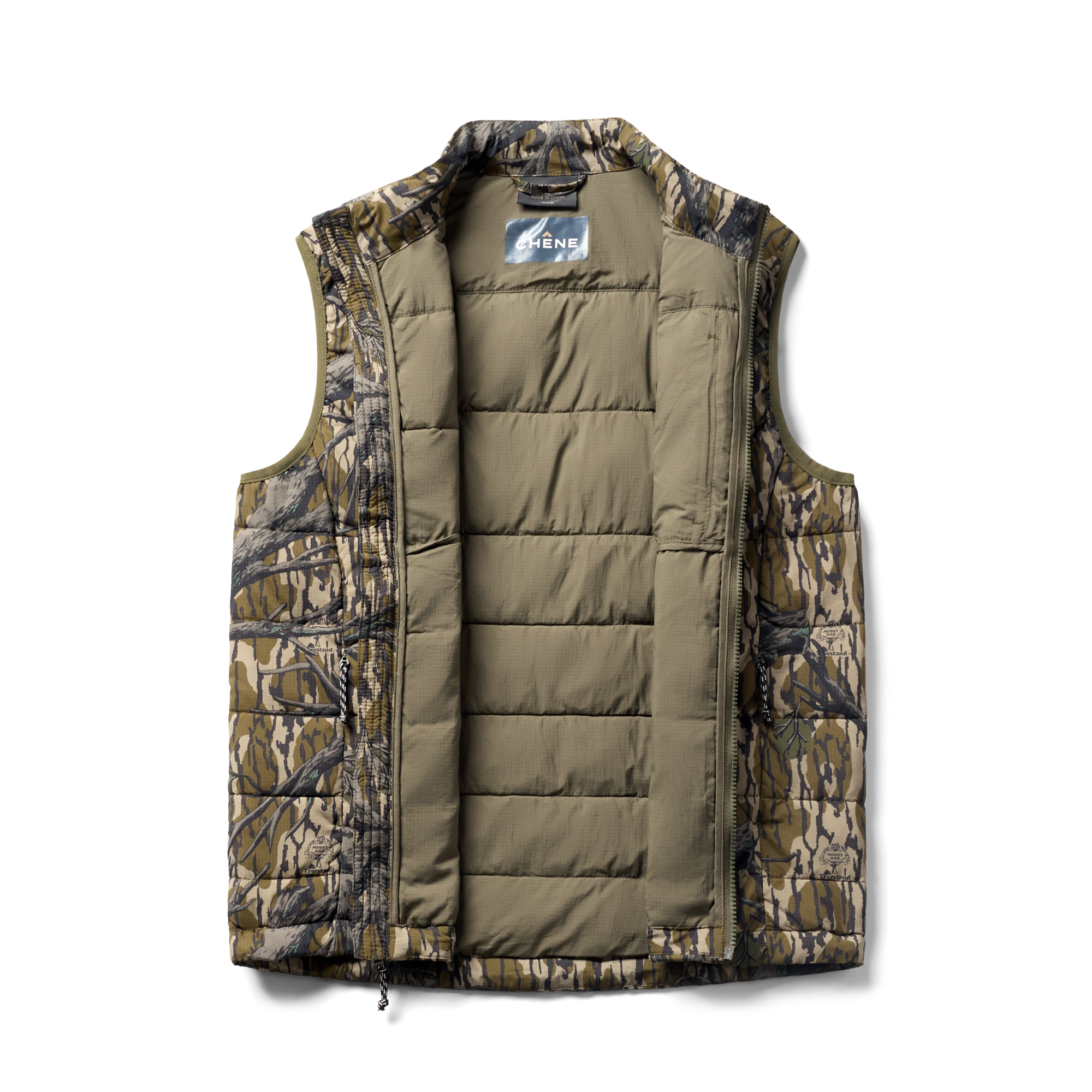 Flyweigh Vest in Mossy Oak Original Treestand, flat lay #mossy_oak_original_treestand