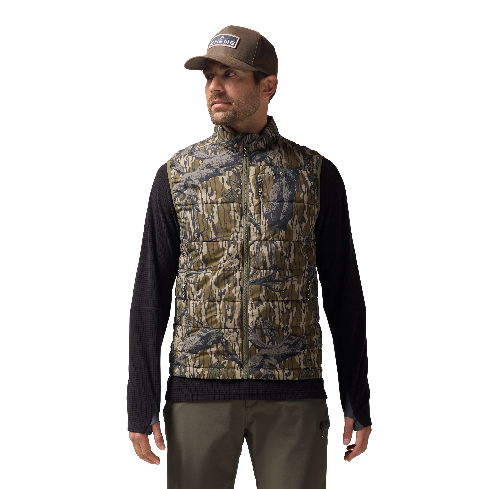 Flyweigh Vest in Mossy Oak Original Treestand, on model #mossy_oak_original_treestand