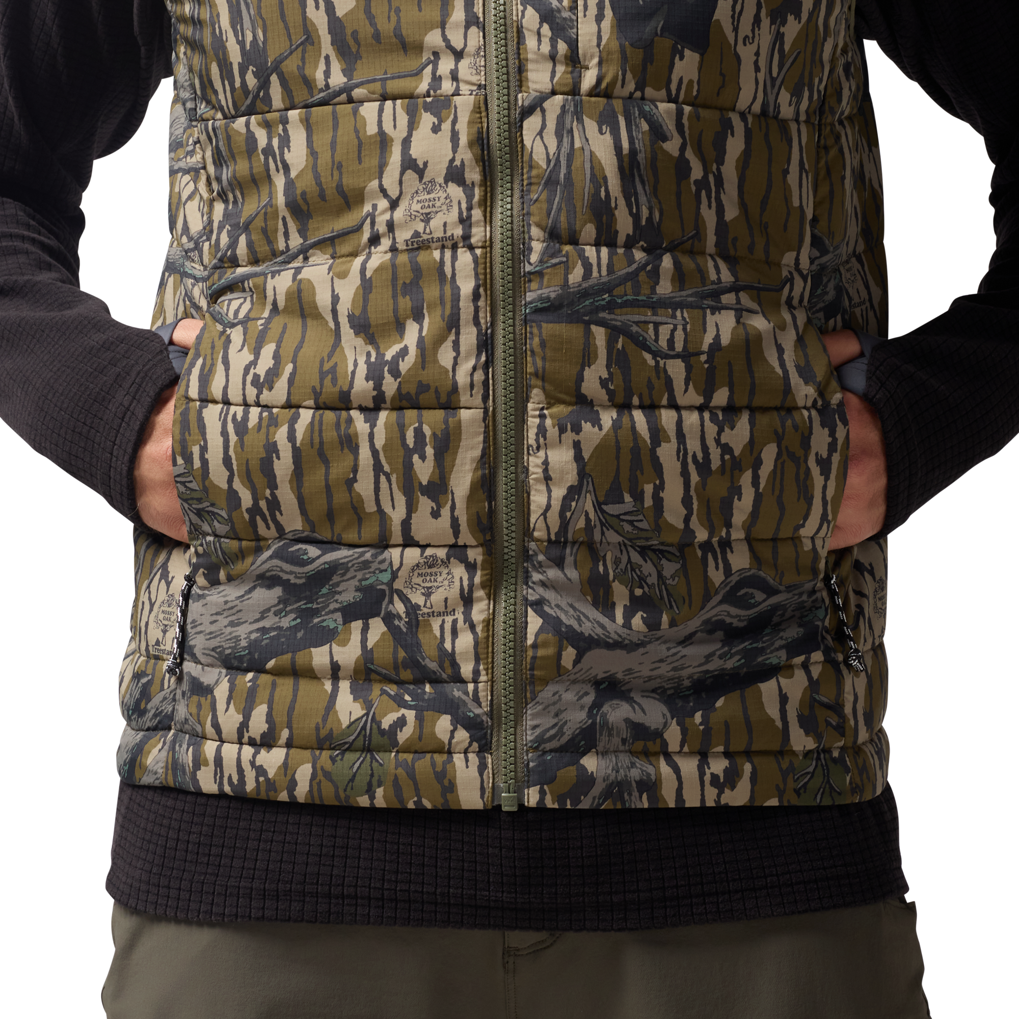 Flyweigh Vest in Mossy Oak Original Treestand, on model #mossy_oak_original_treestand