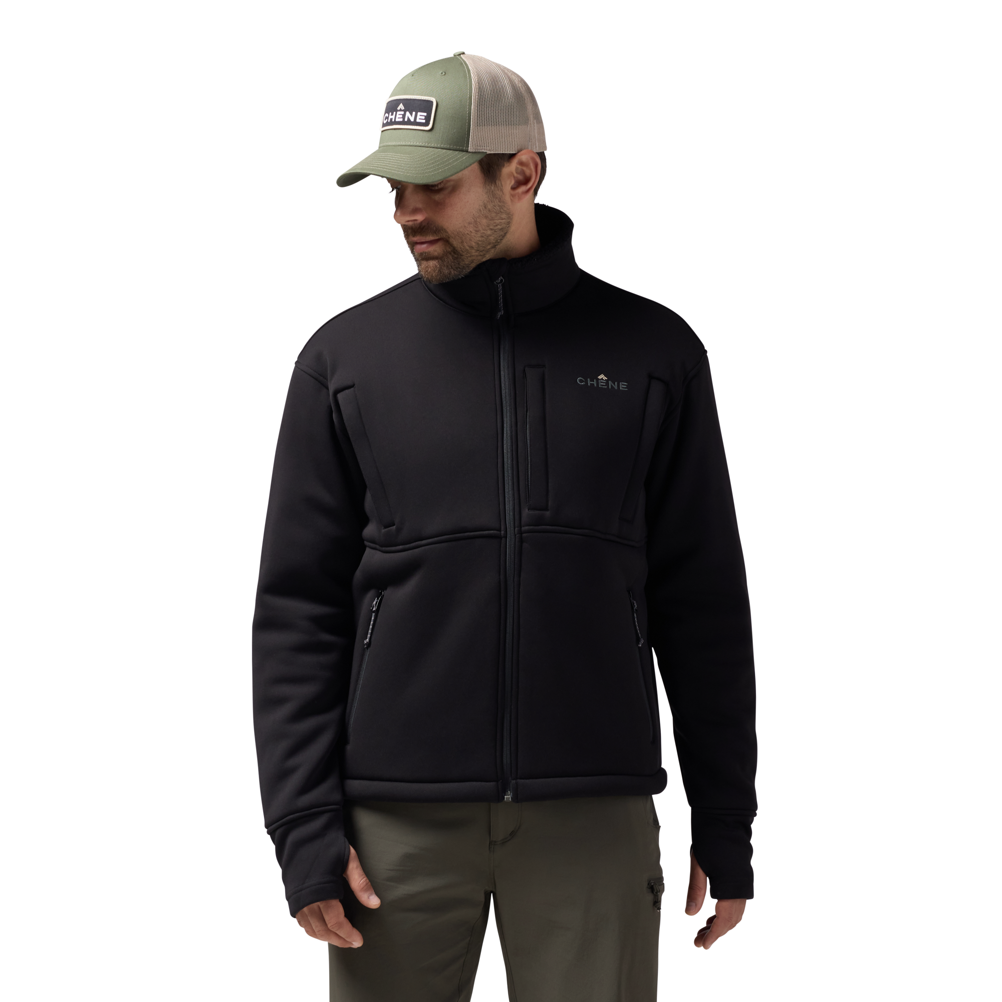 Over/Under Jacket in Black, on model #black