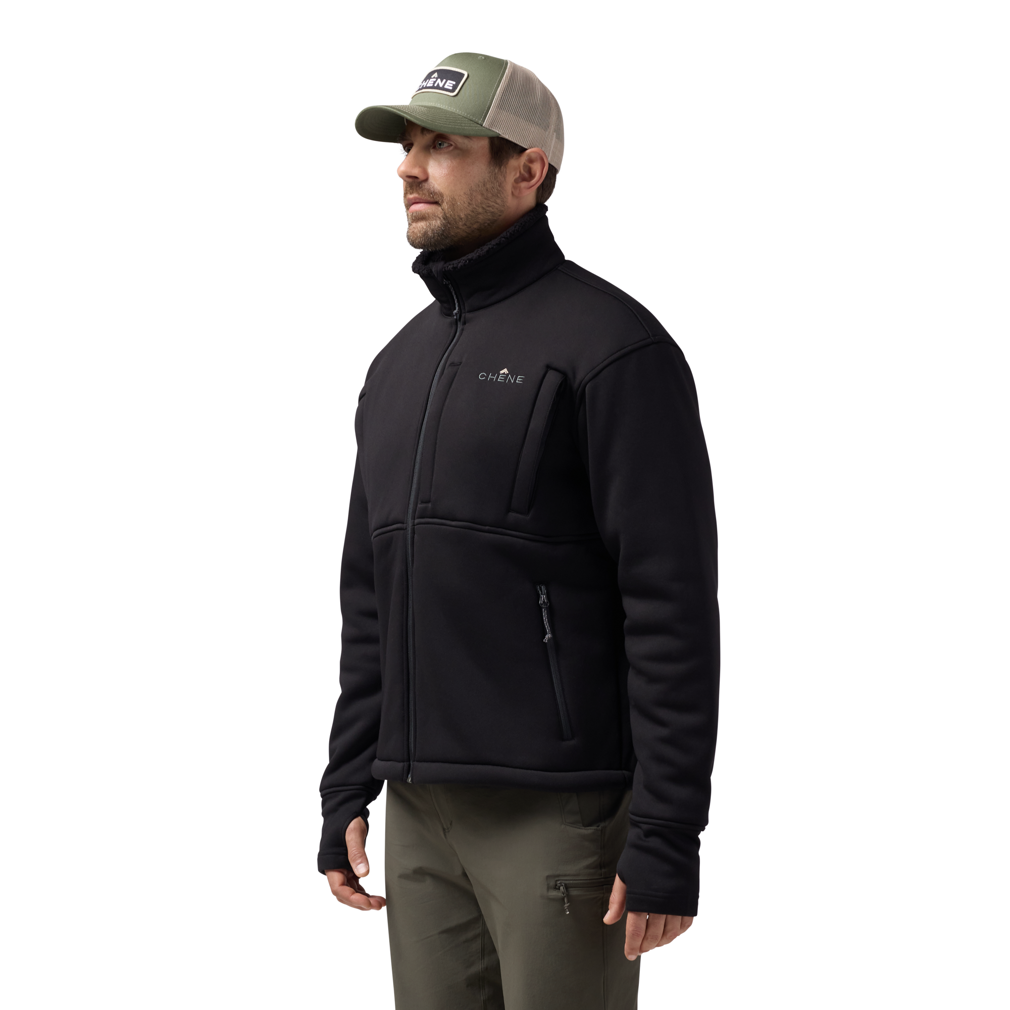 Over/Under Jacket in Black, on model #black