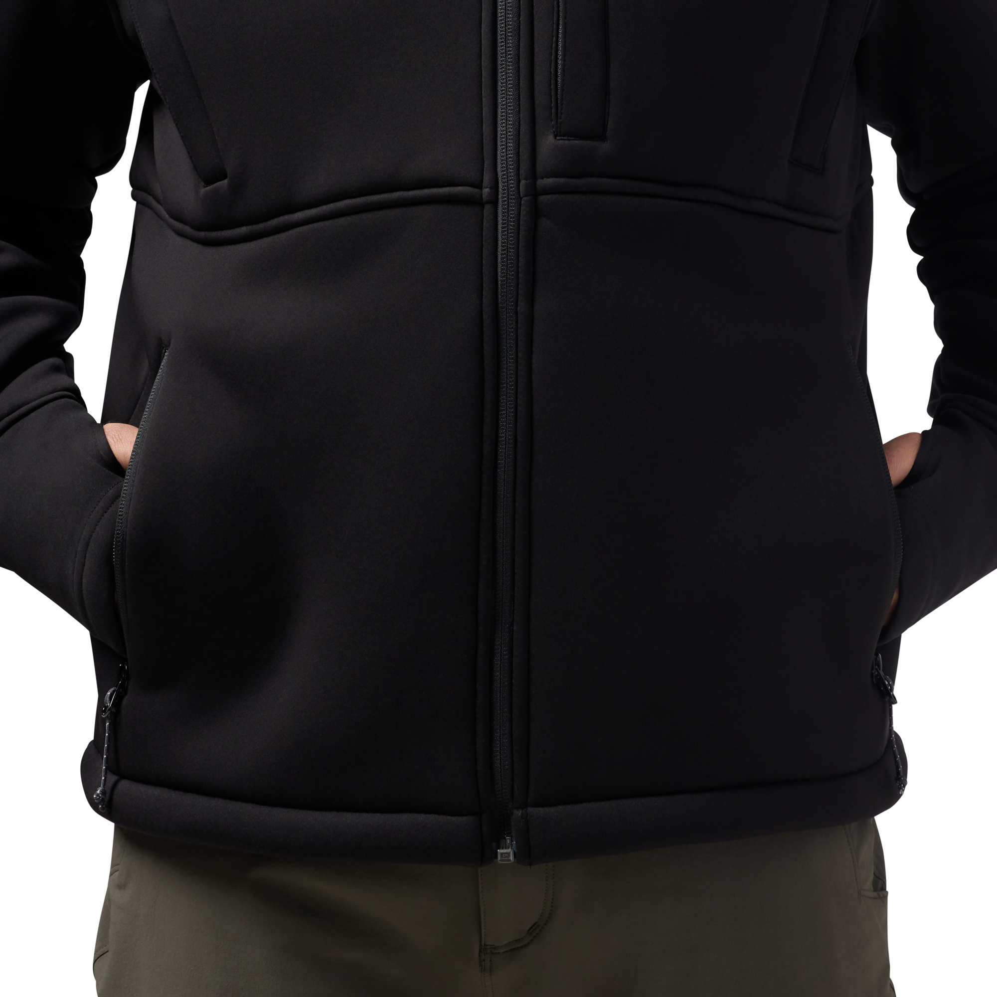 Over/Under Jacket in Black, on model #black