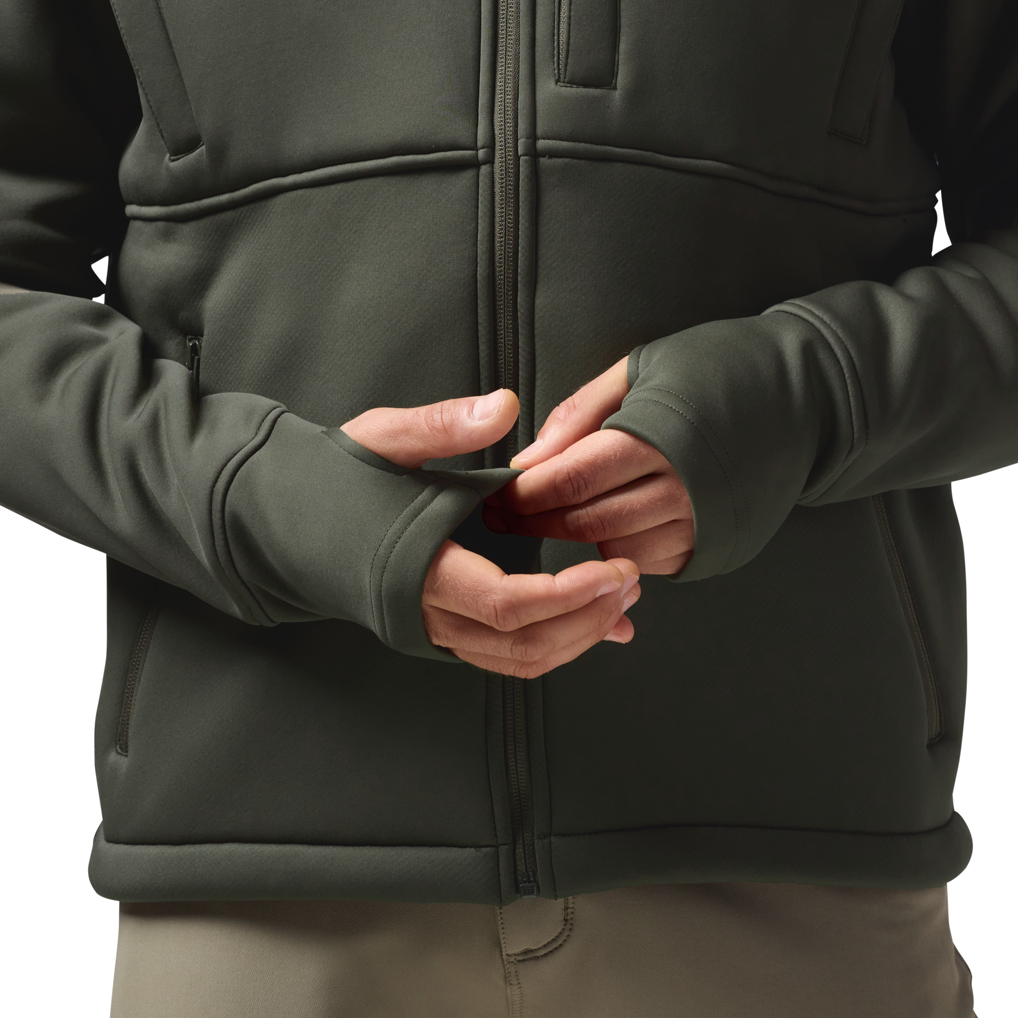 Over/Under Jacket in Cypress, on model #cypress