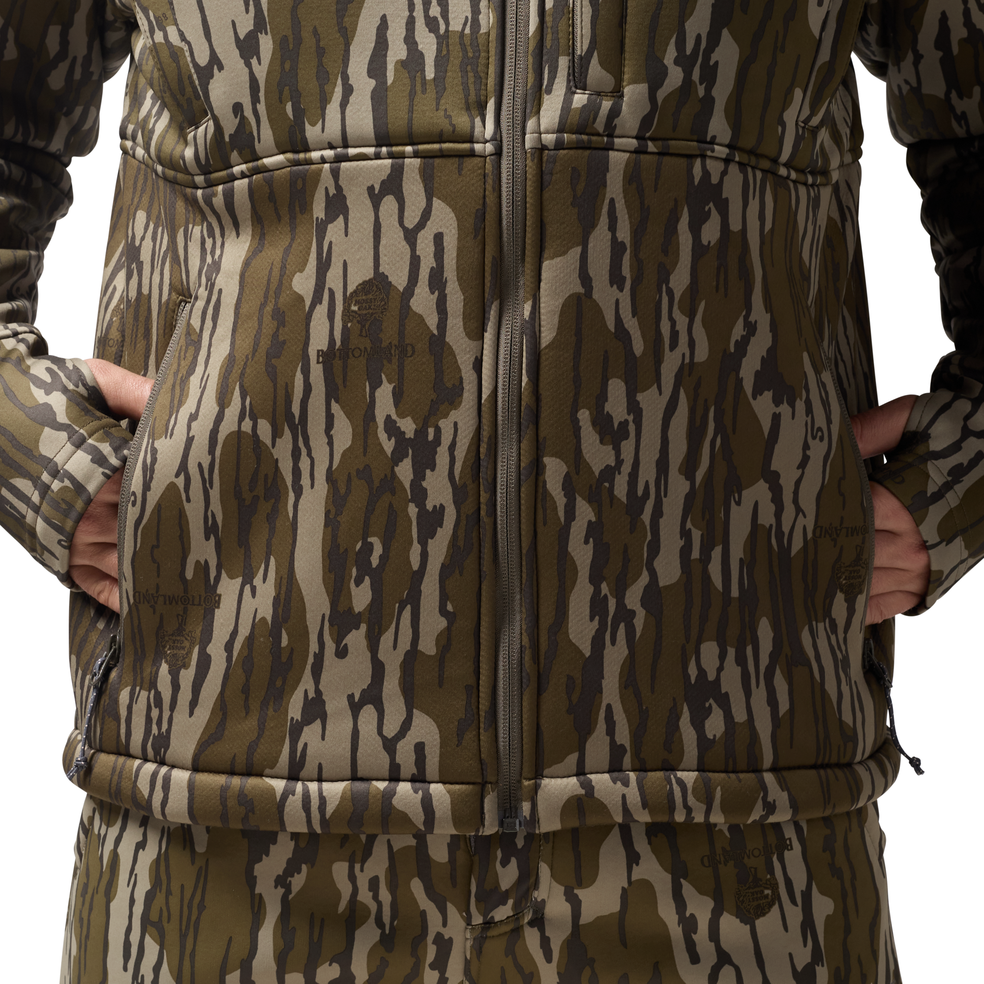 Over/Under Jacket in Mossy Oak Original Bottomland, on model #mossy_oak_original_bottomland