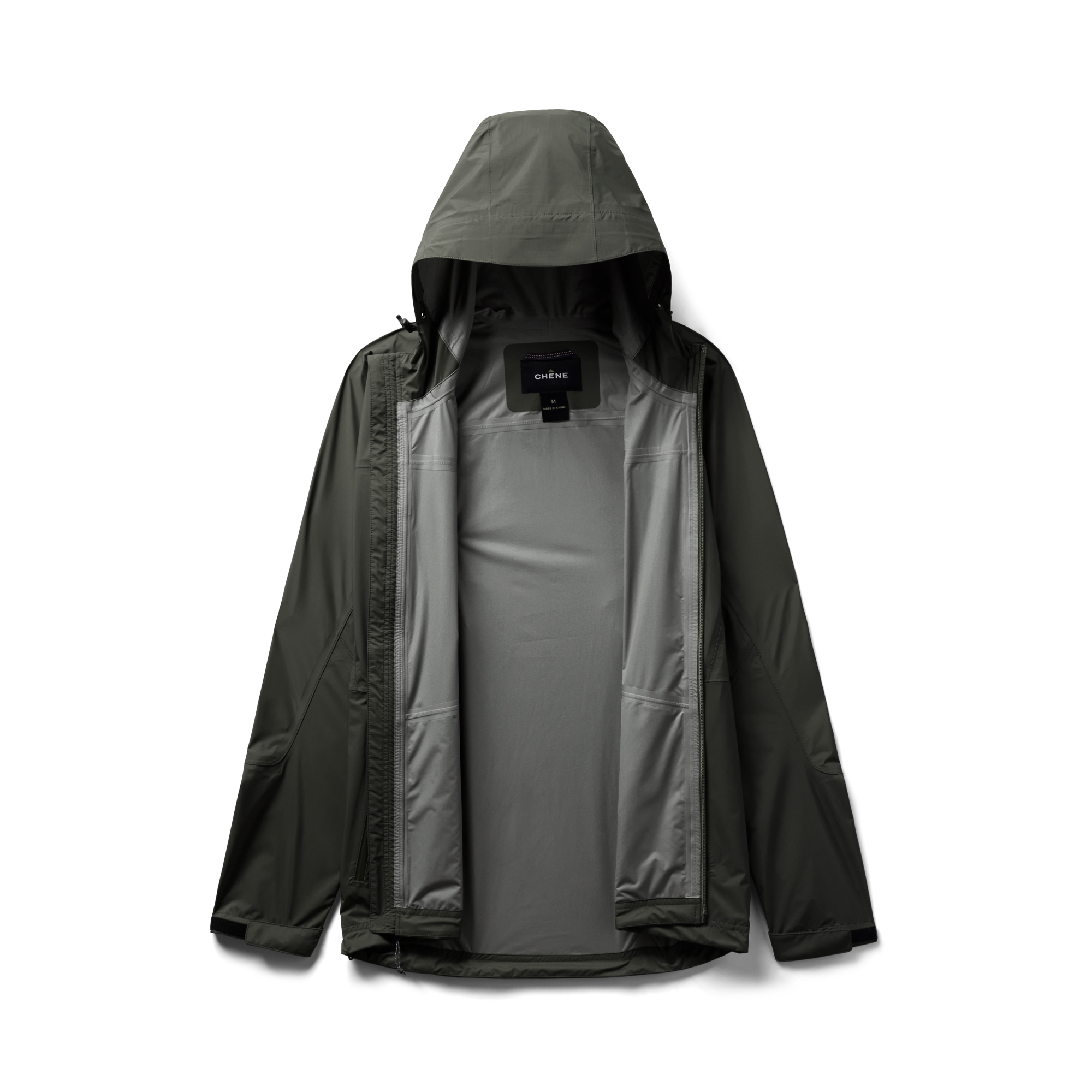 Hydro-Lok Velo Rain Jacket in Cypress, flat lay #cypress