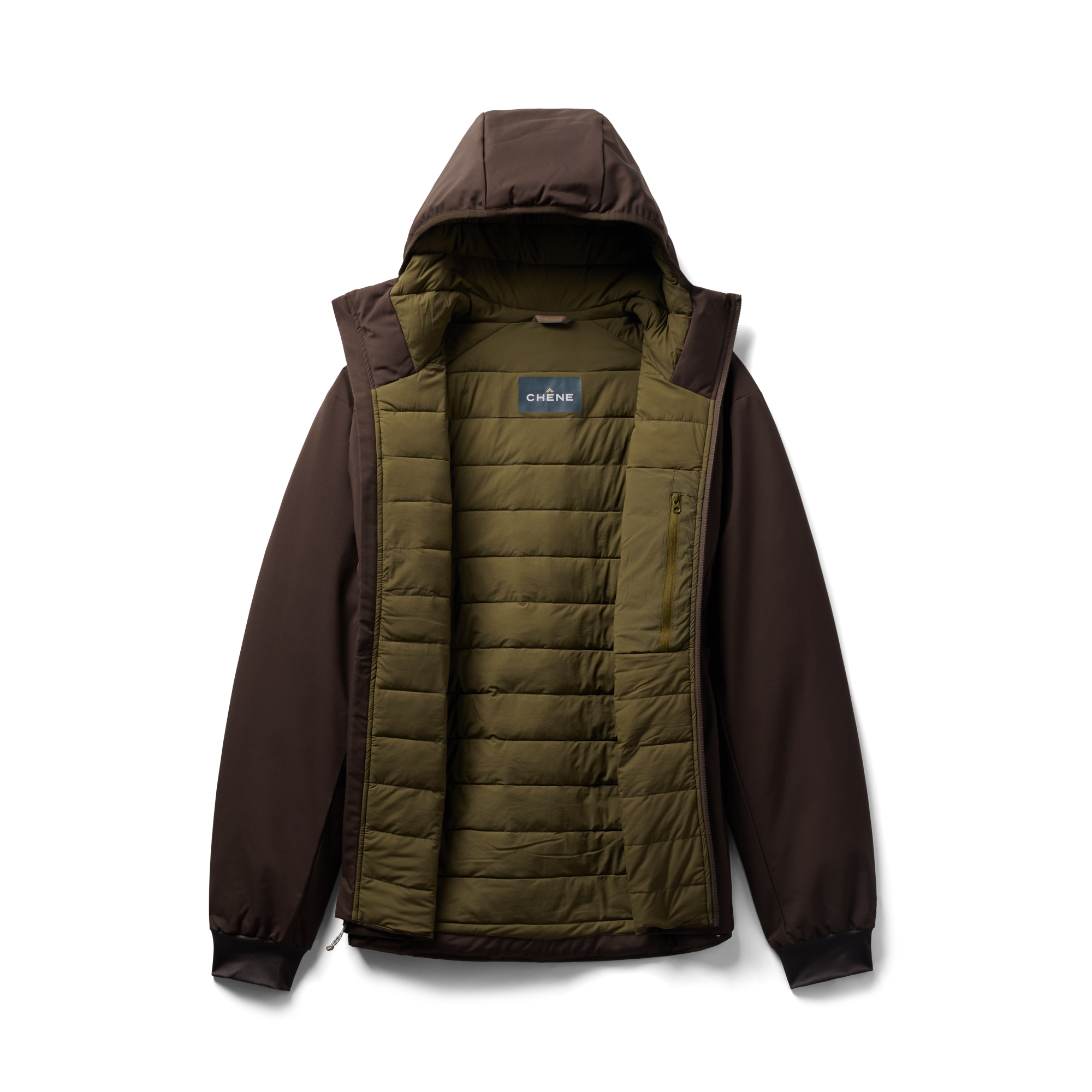 Flyweigh Jacket in Brown, flat lay #brown