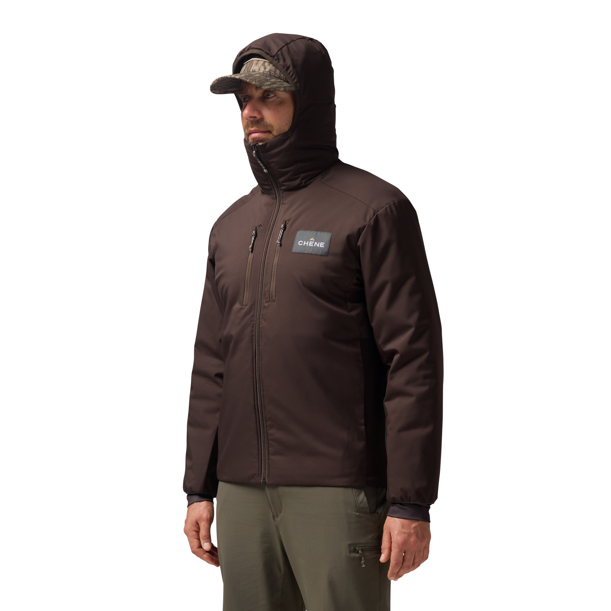 Flyweigh Jacket in Brown, on model #brown