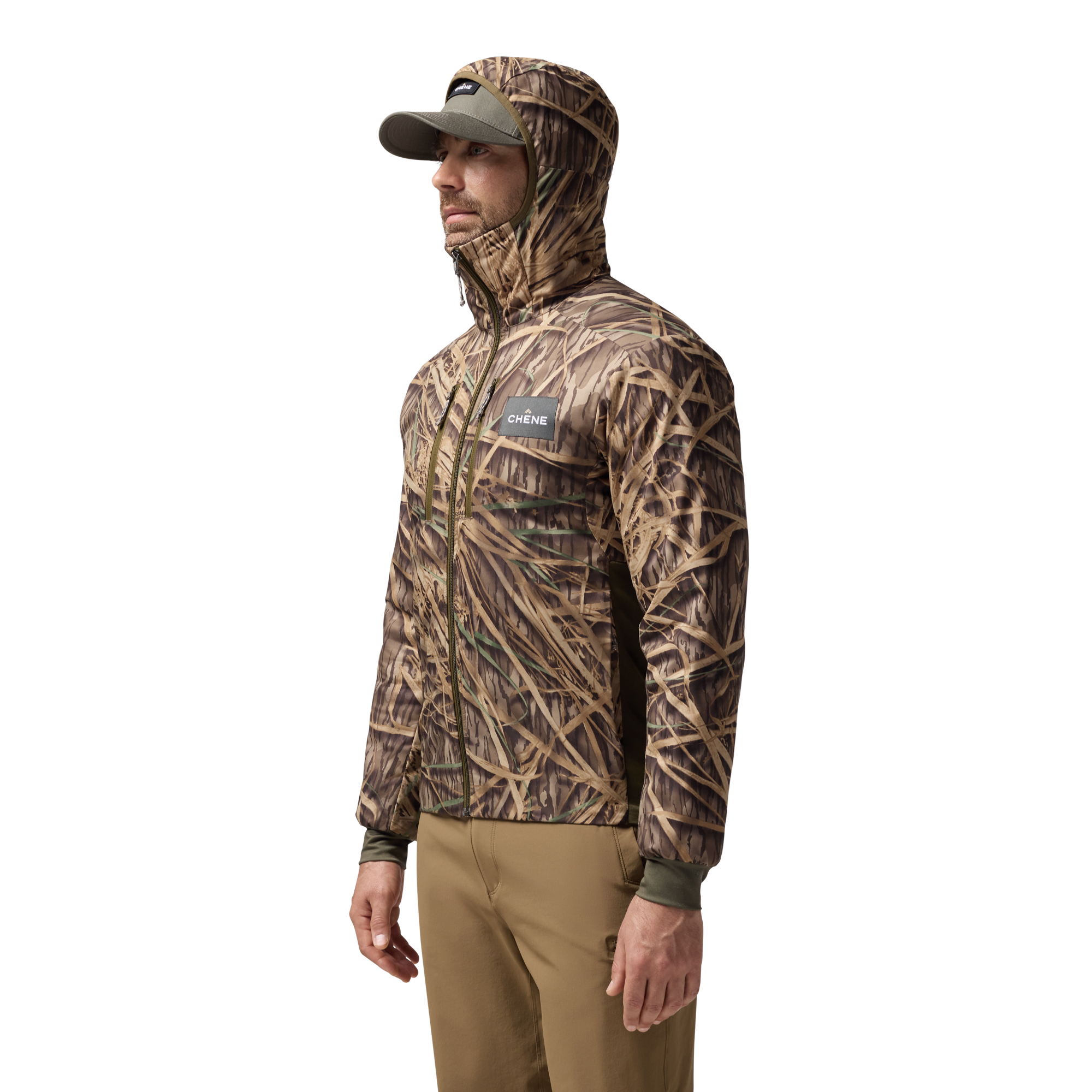 Flyweigh Jacket in Mossy Oak Original Shadow Grass, on model #mossy_oak_original_shadow_grass
