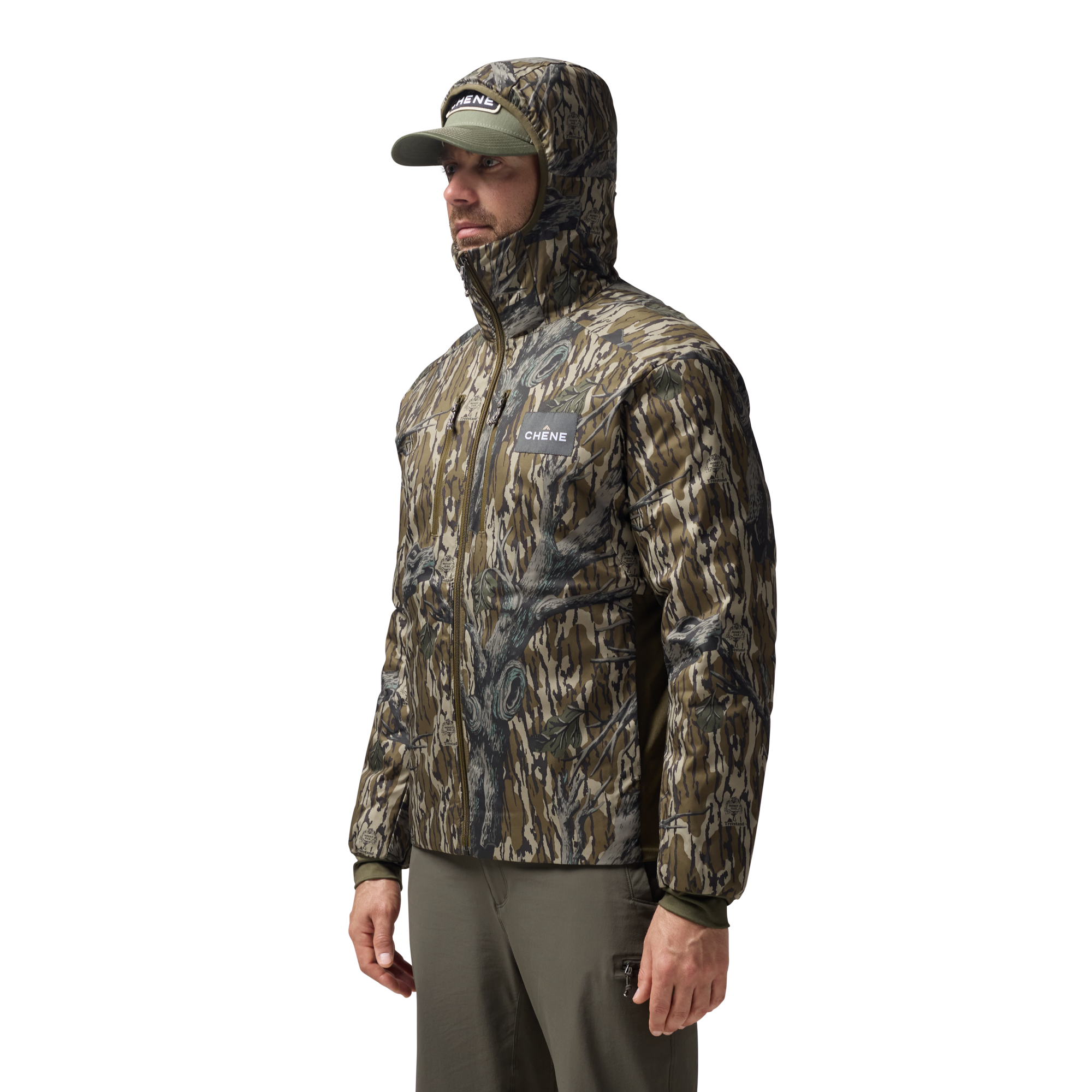 Flyweigh Jacket in Mossy Oak Original Treestand, on model #mossy_oak_original_treestand