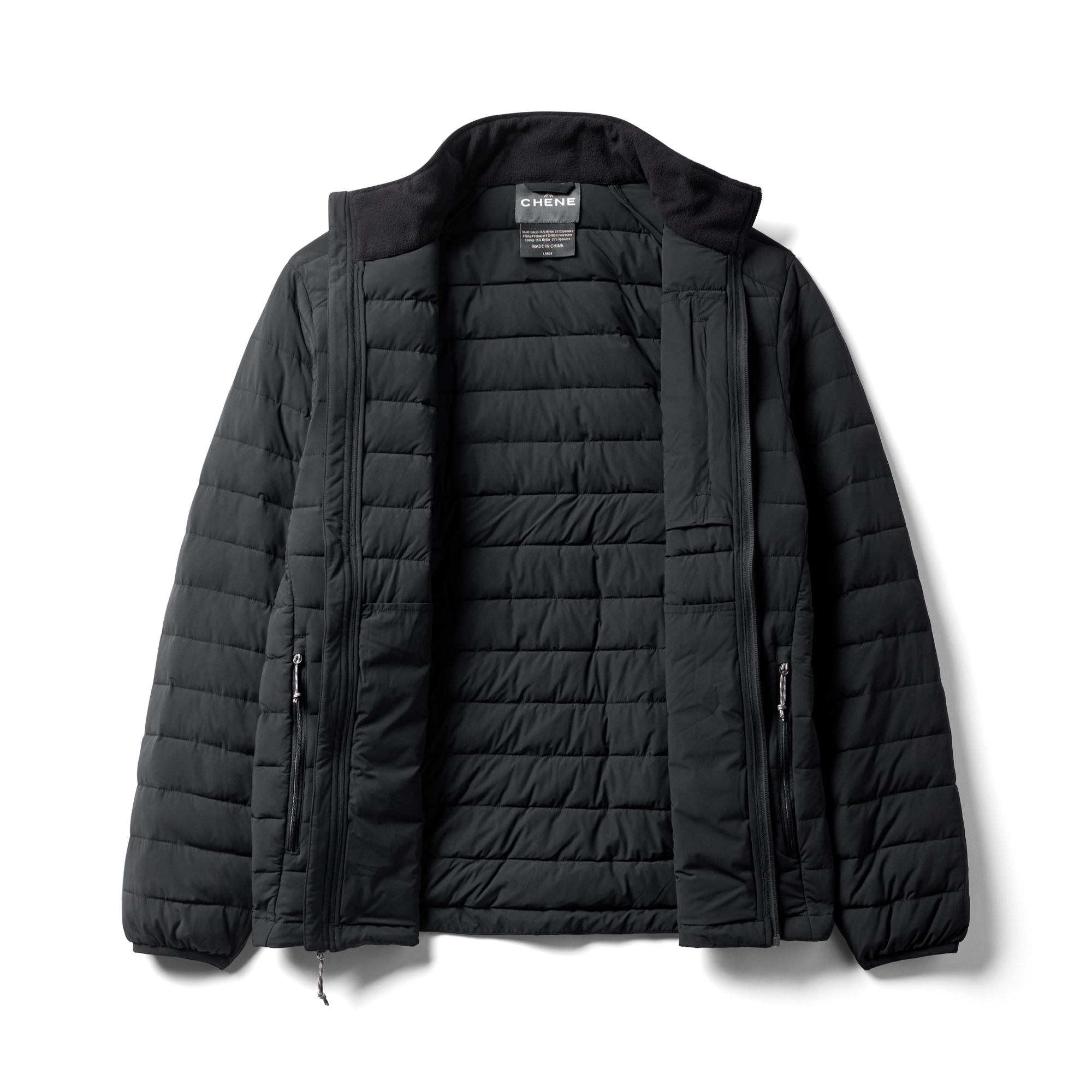 Camp Jacket in Black, flat lay #black
