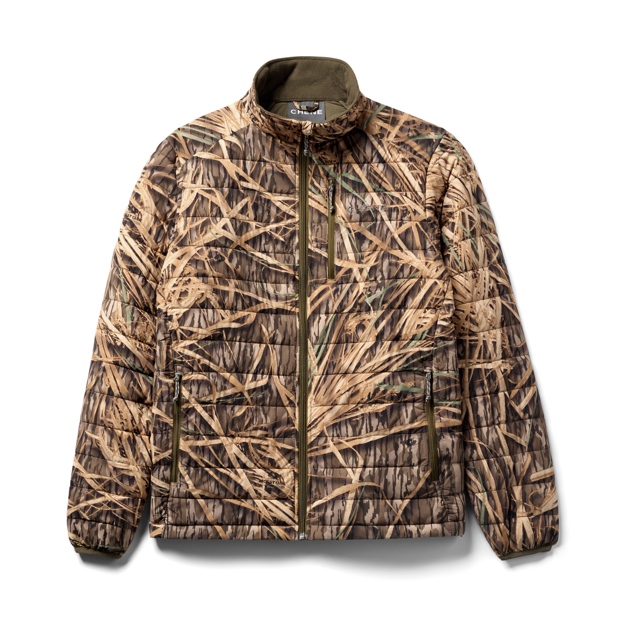 Camp Jacket in Mossy Oak Original Shadow Grass, flat lay #mossy_oak_original_shadow_grass