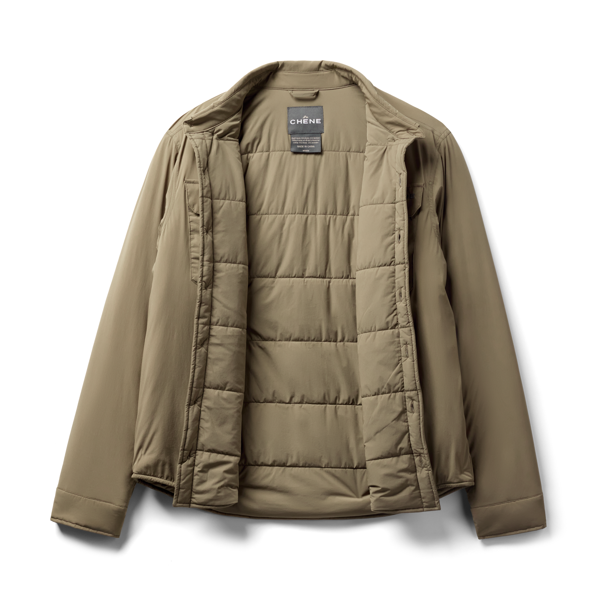 Flyweigh Jac-Shirt in Oak, flat lay #oak
