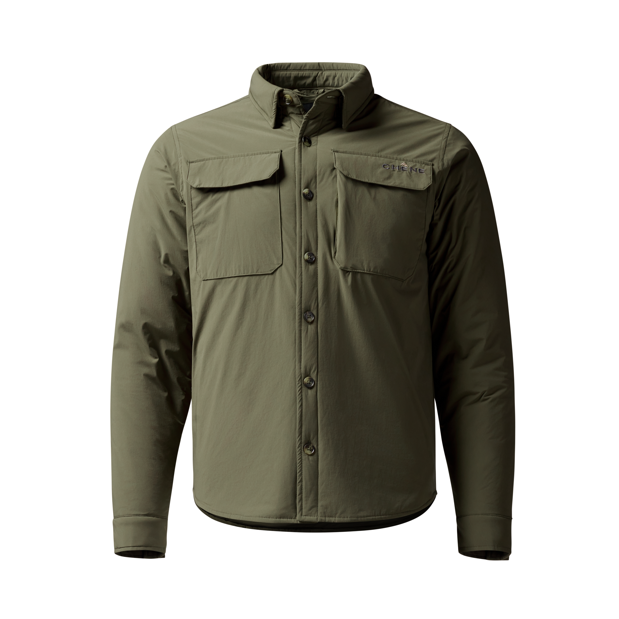 Flyweigh Jac-Shirt in Olive, front view #olive