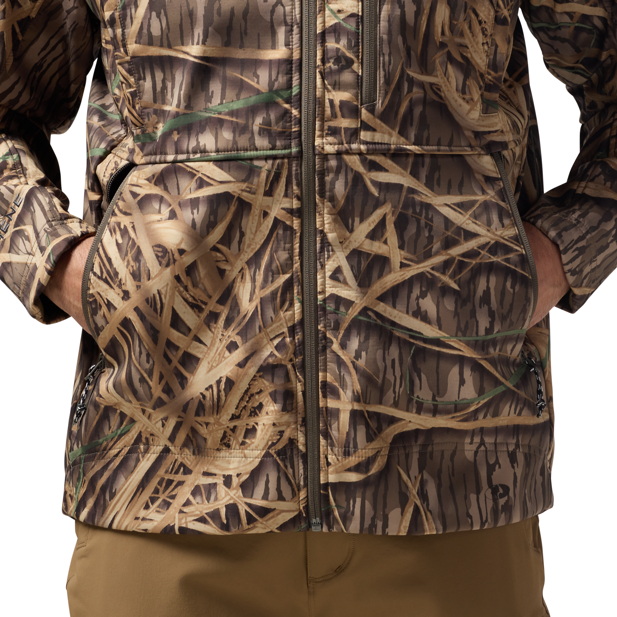 Scout Jacket in Mossy Oak Original Shadow Grass, on model #mossy_oak_original_shadow_grass