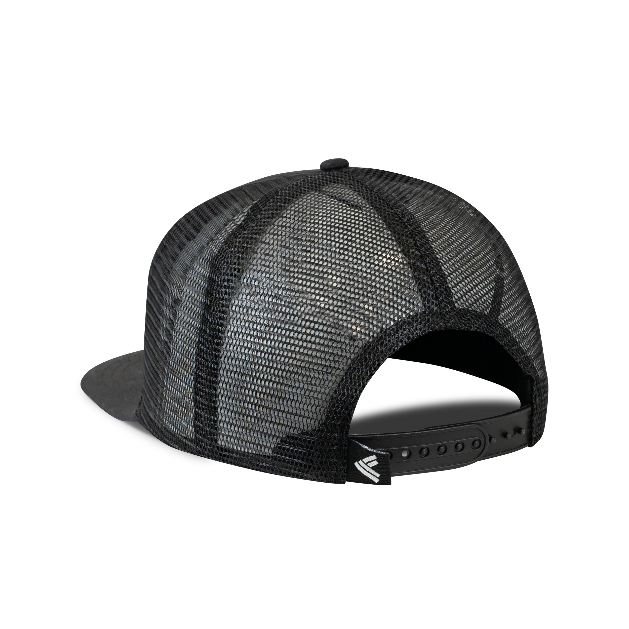 Waterfowl Co. Waxed Mesh Back Cap in Black, back view #black