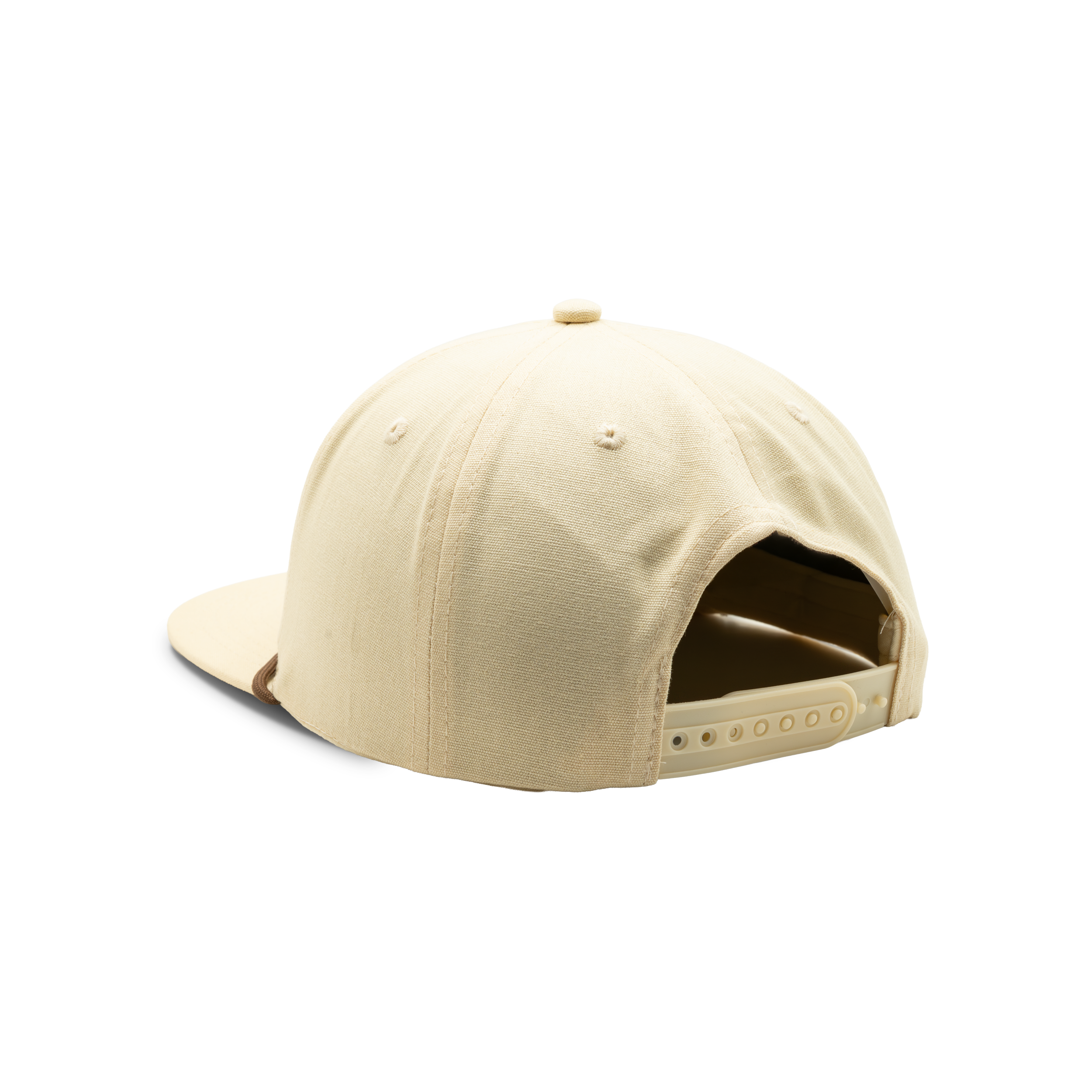 Rope Patch Cap in Cream, back view #cream