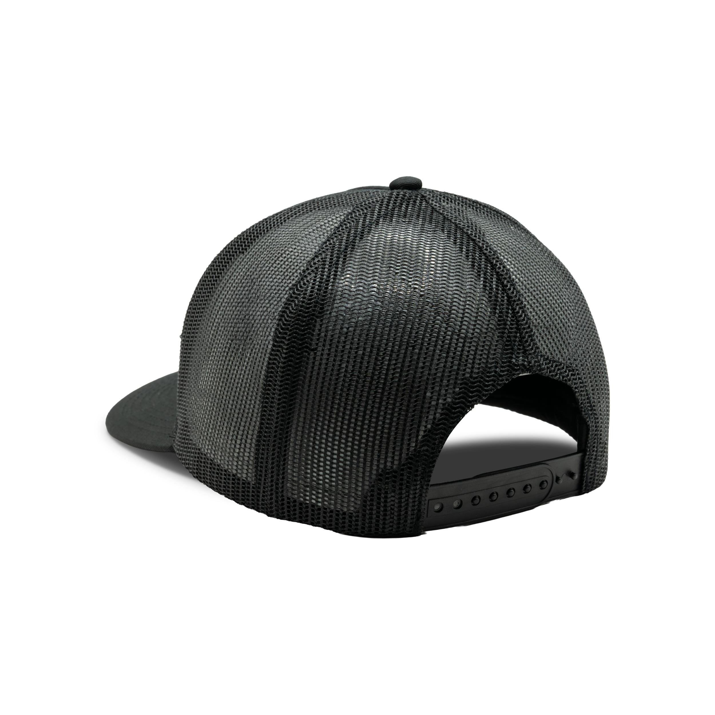 5-Panel Logo Patch Cap in Black, back view #black