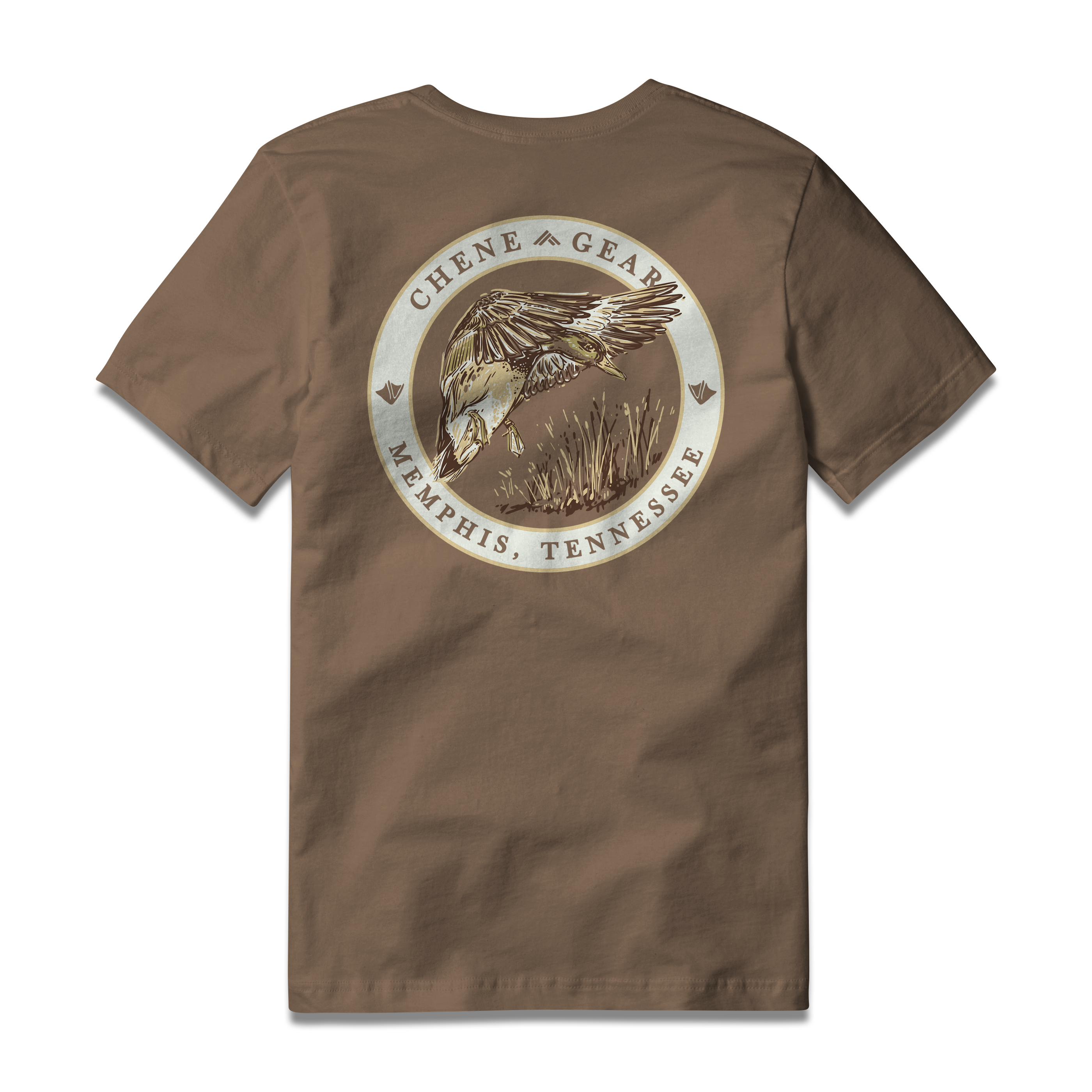 Duck Patch Tee S/S in Espresso, back view #espresso