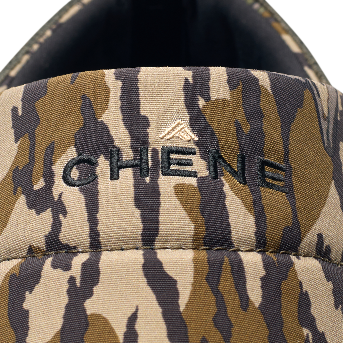 Camp Shoe in Mossy Oak Original Treestand, embroidered heel logo detail